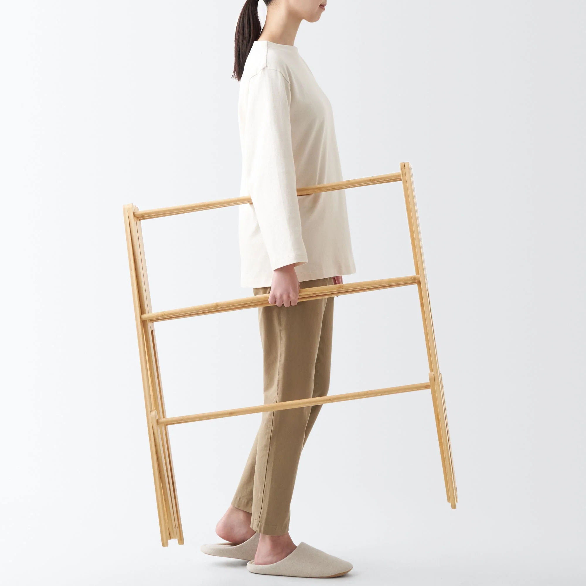 Bamboo Clothes Rack with Adjustable Width - Image 6