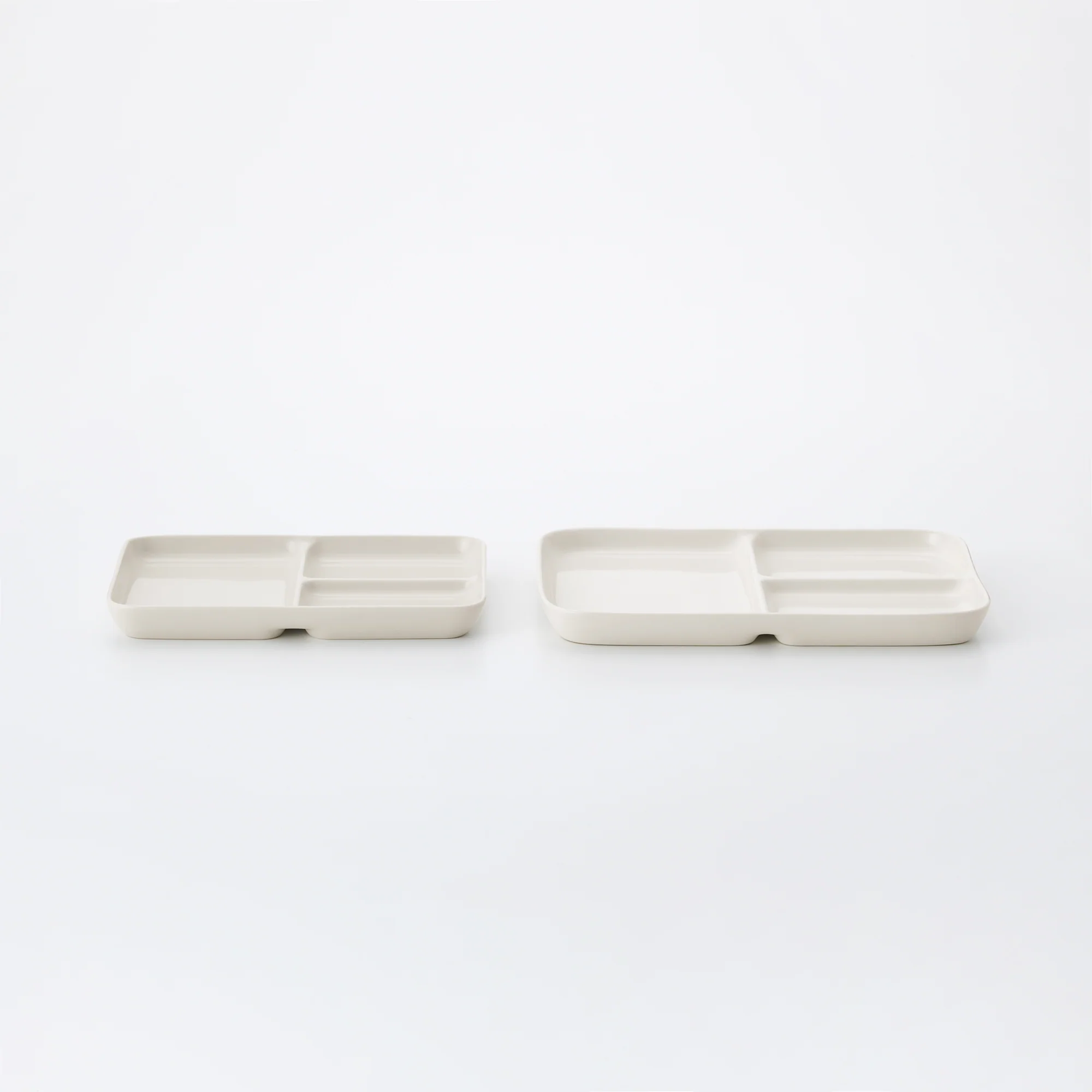 Beige Porcelain Square Plate with Partition - Image 9