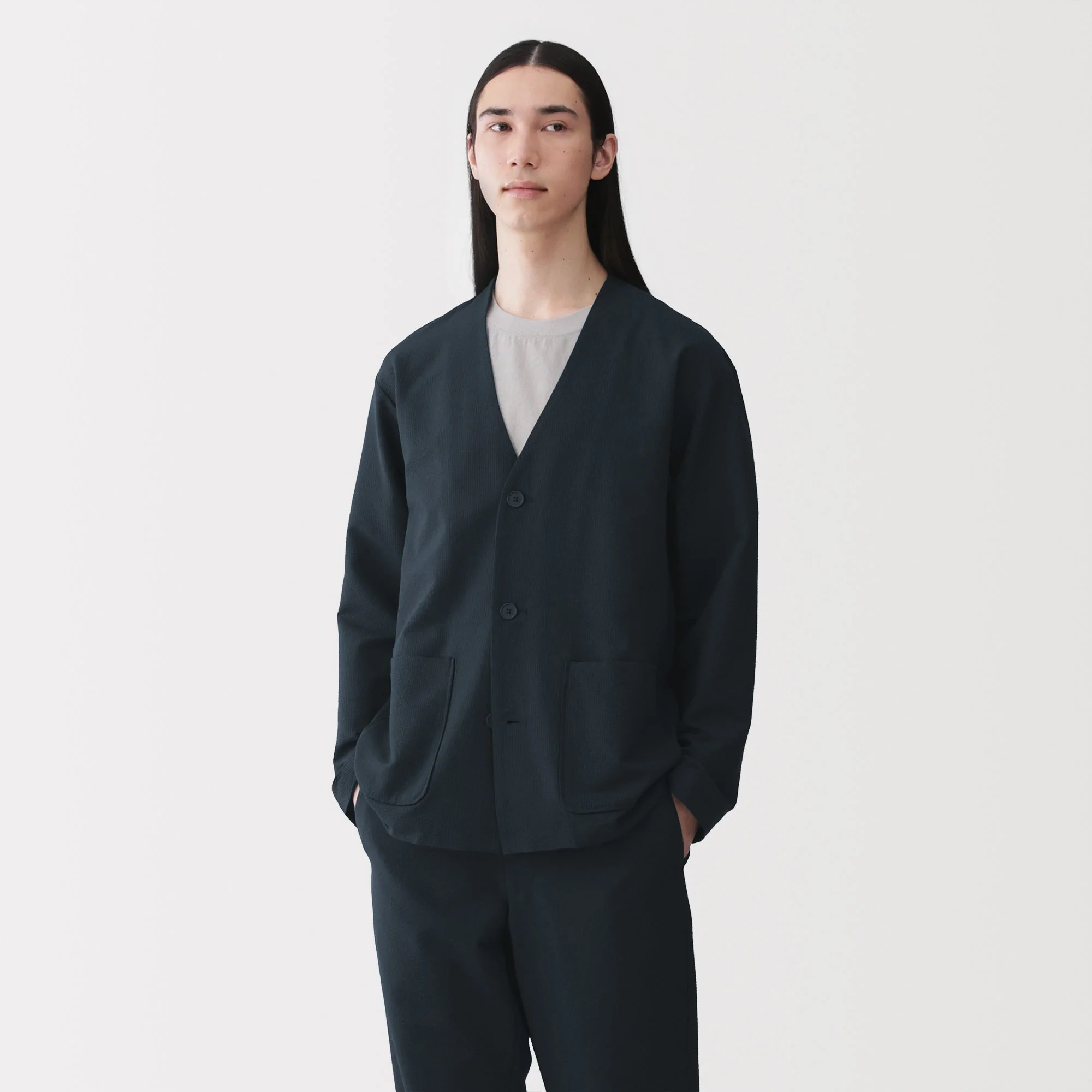 Breathable Seersucker Cardigan - Image 19