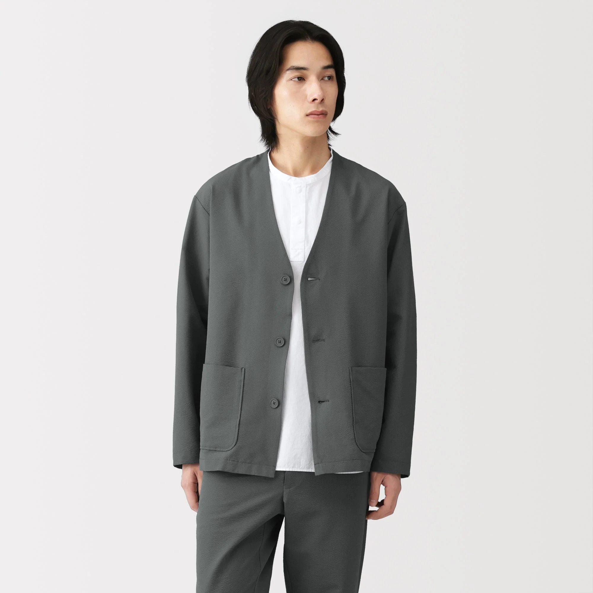 Breathable Seersucker Cardigan - Image 3