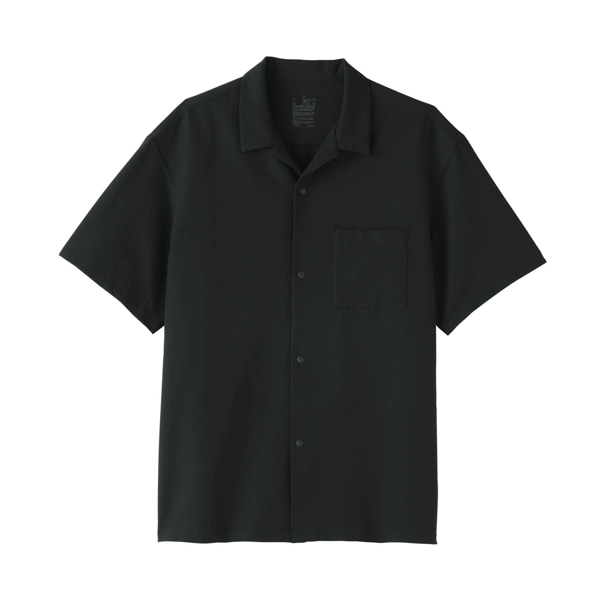 Breathable Seersucker Open Collar Shirt - Image 18