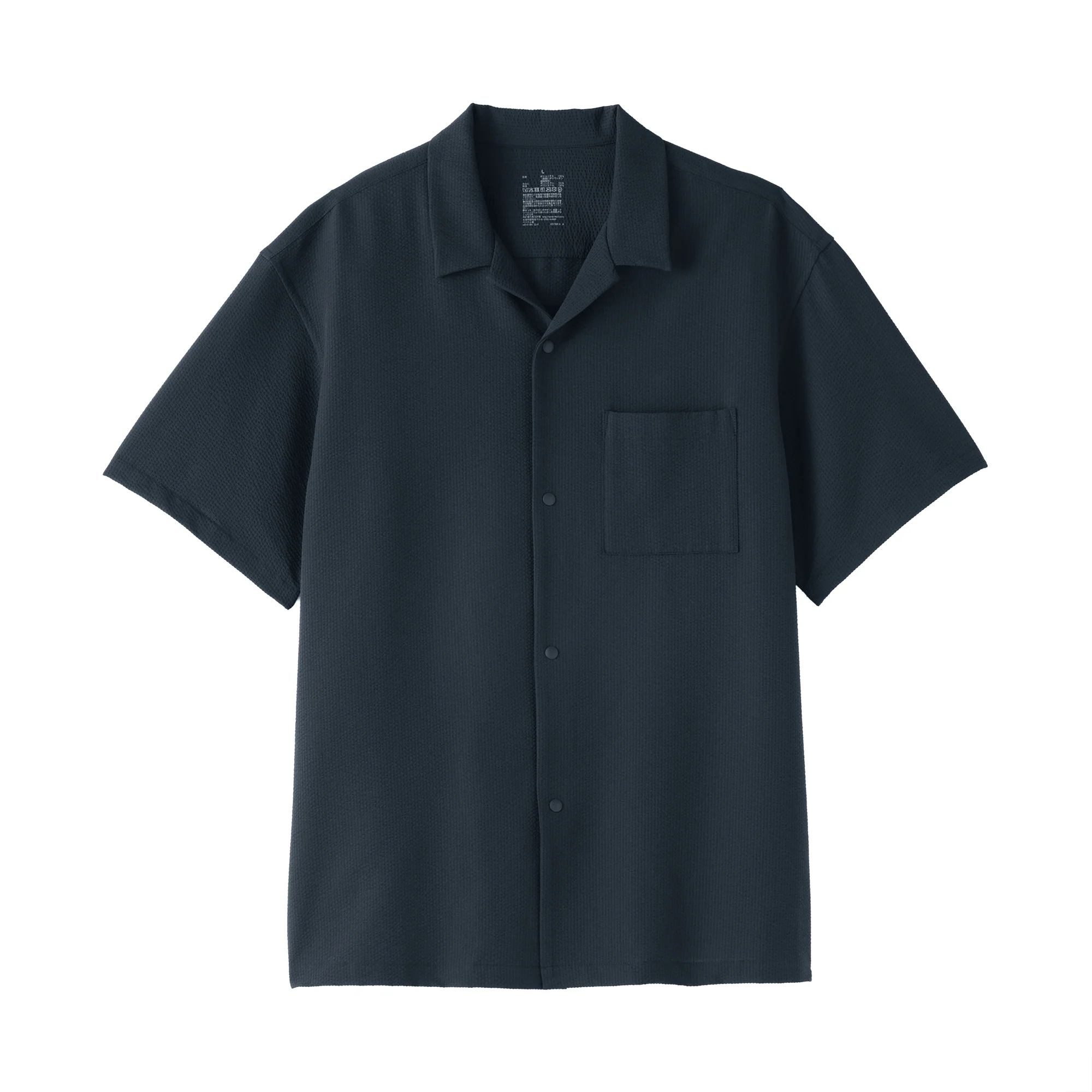 Breathable Seersucker Open Collar Shirt - Image 26