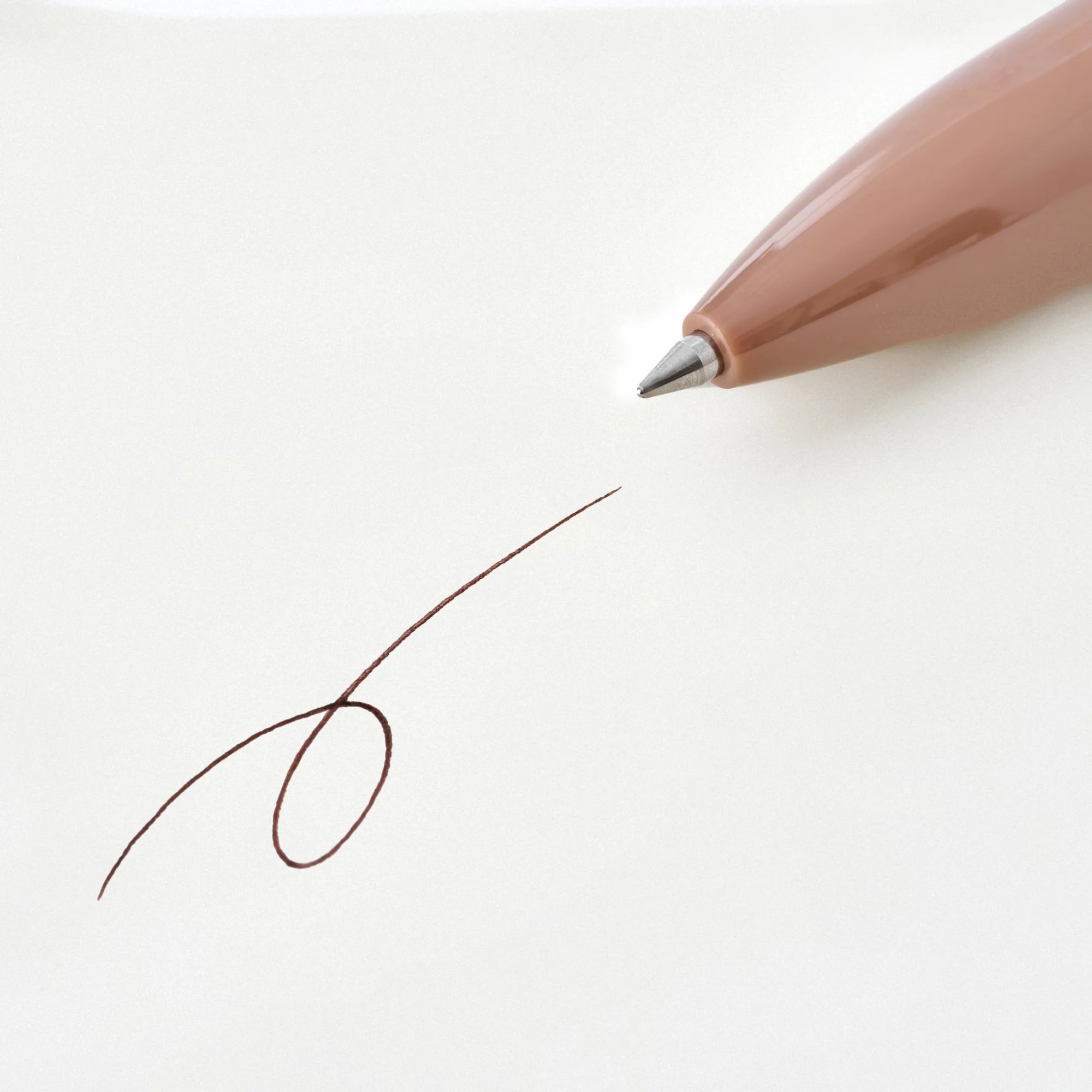 Compact Gel Ink Ballpoint Pen Cap Type 0.5 mm - Brown - Image 2