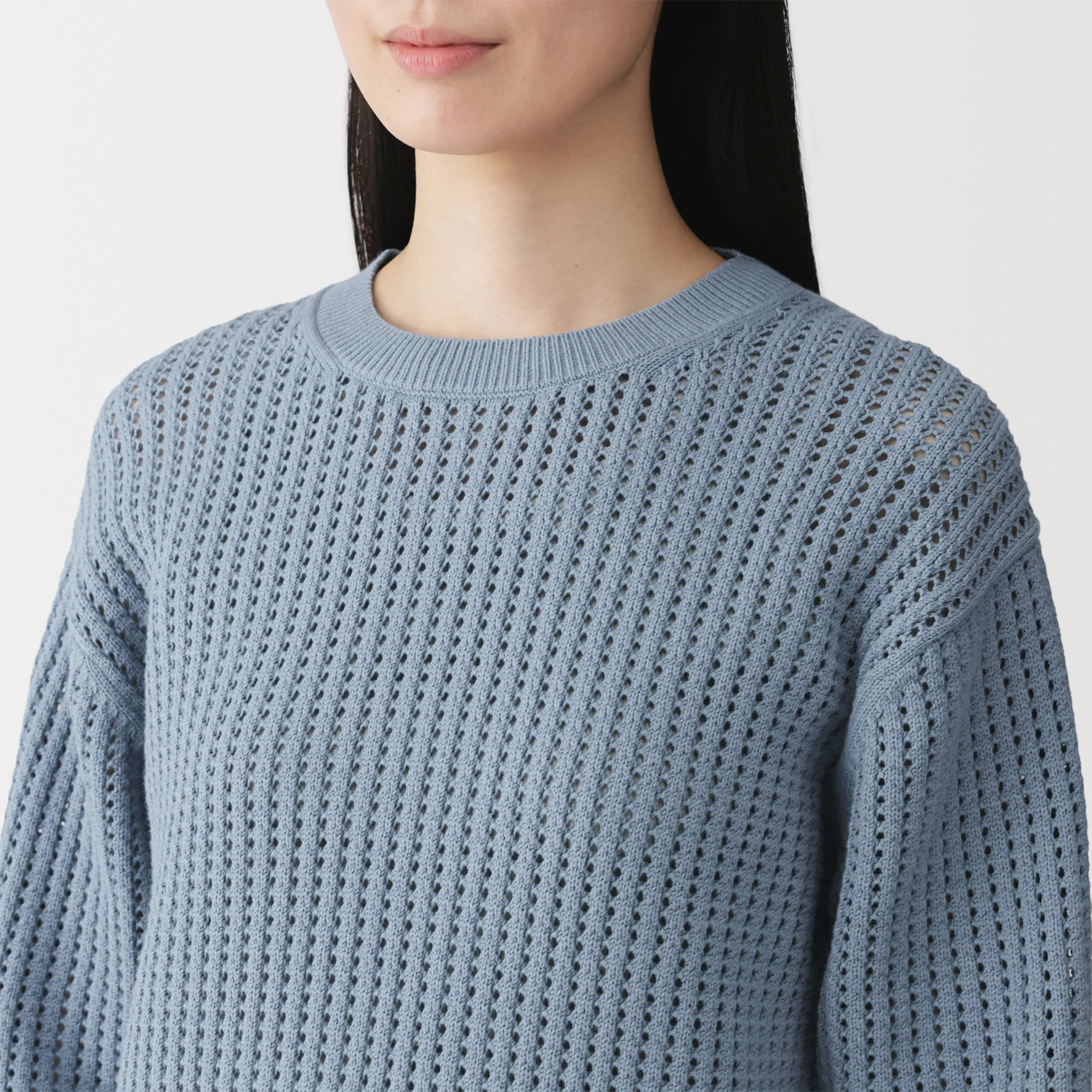 Cotton Blend Mesh Sweater - Image 15