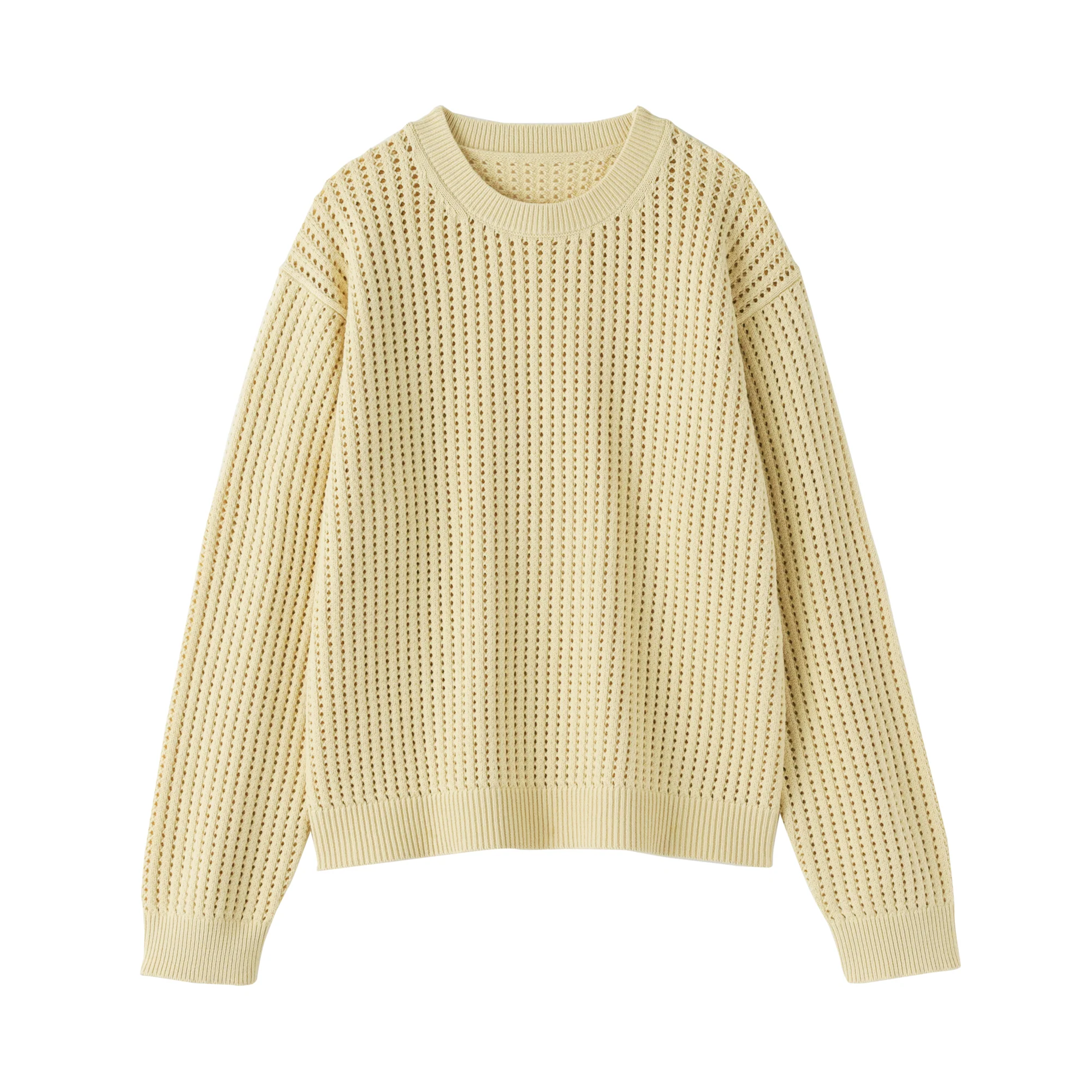 Cotton Blend Mesh Sweater - Image 2