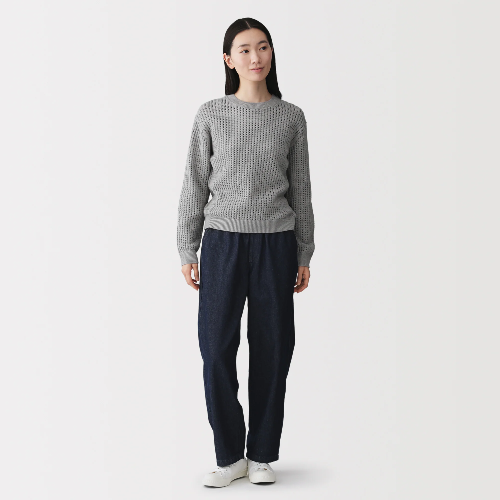 Cotton Blend Mesh Sweater - Image 28