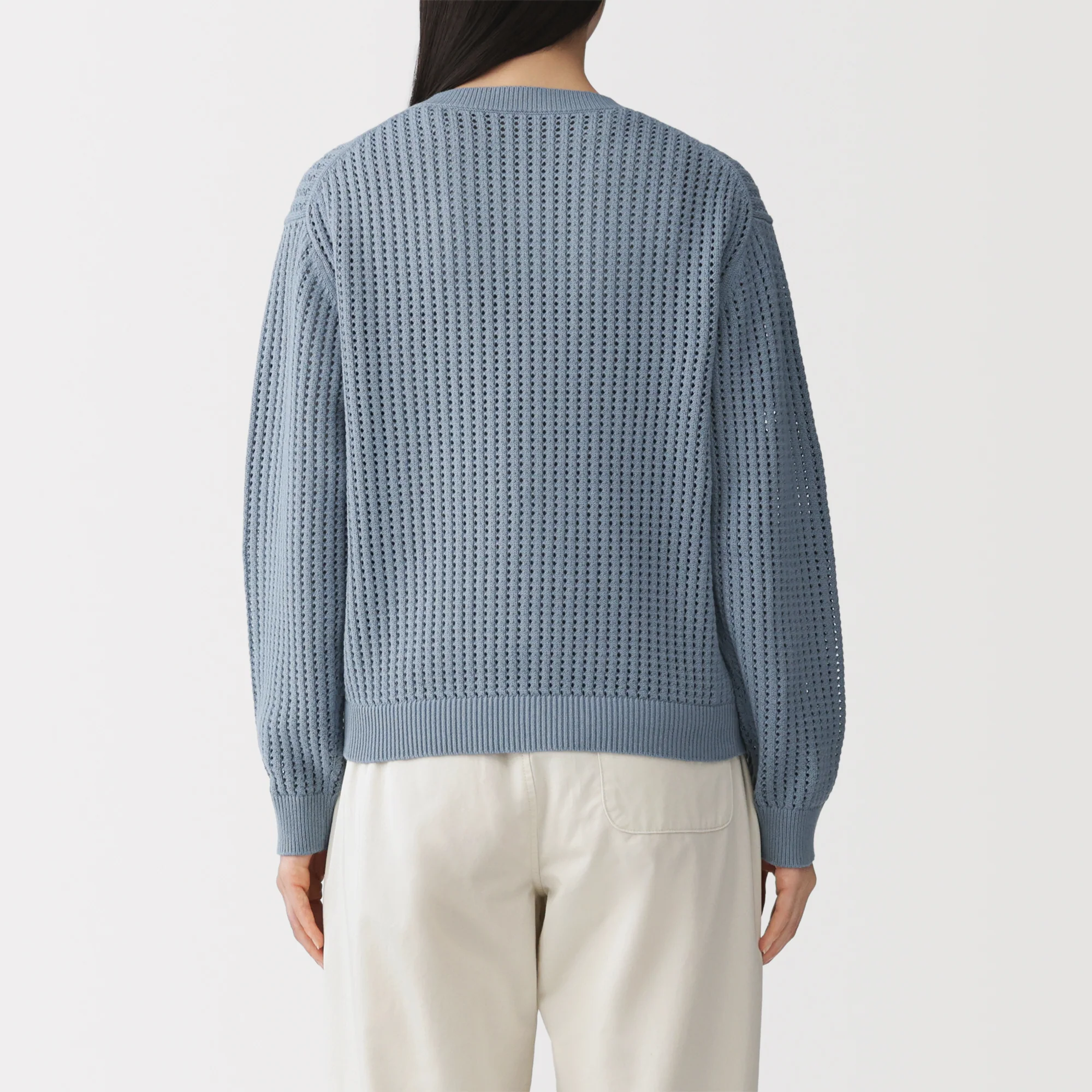 Cotton Blend Mesh Sweater - Image 30