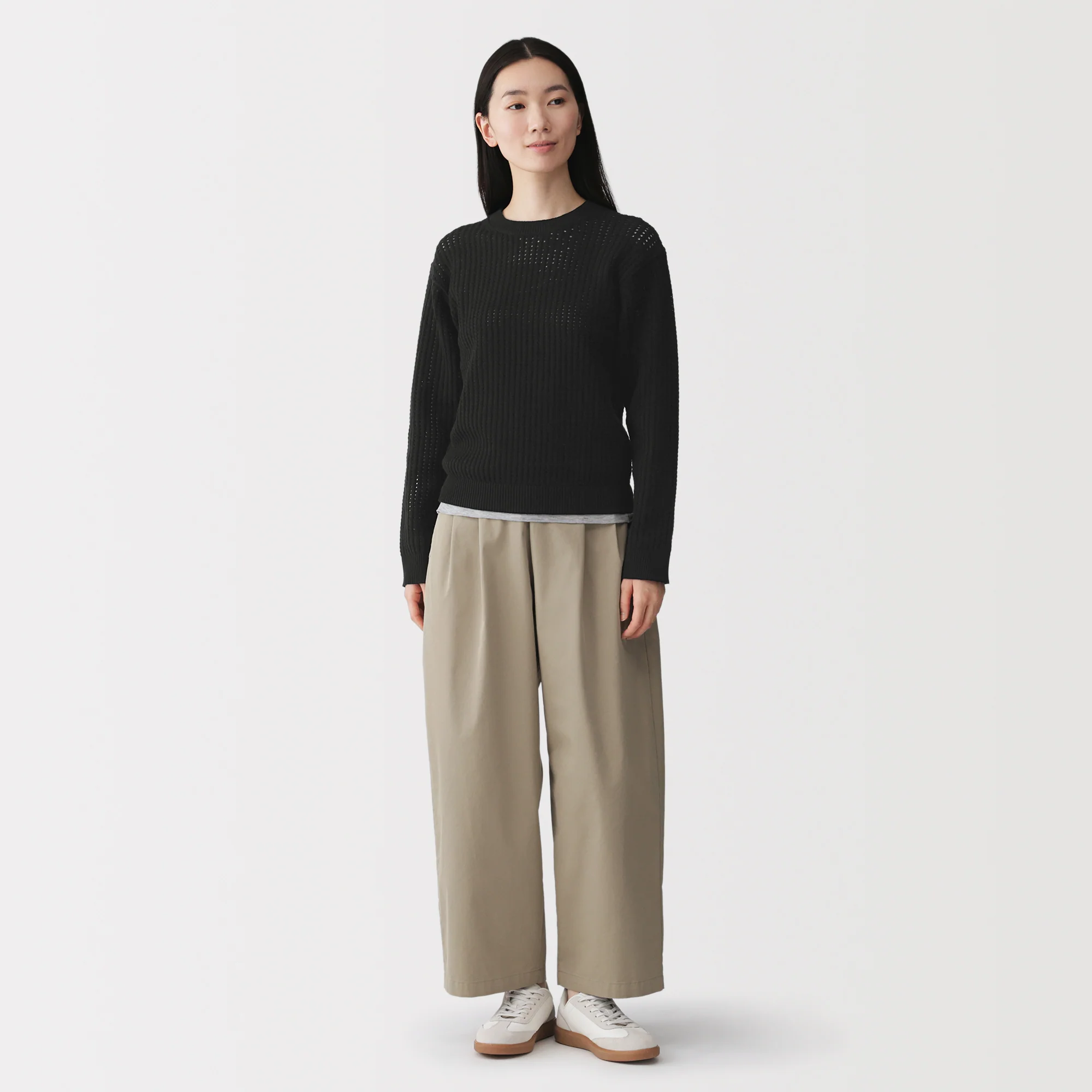 Cotton Blend Mesh Sweater - Image 36
