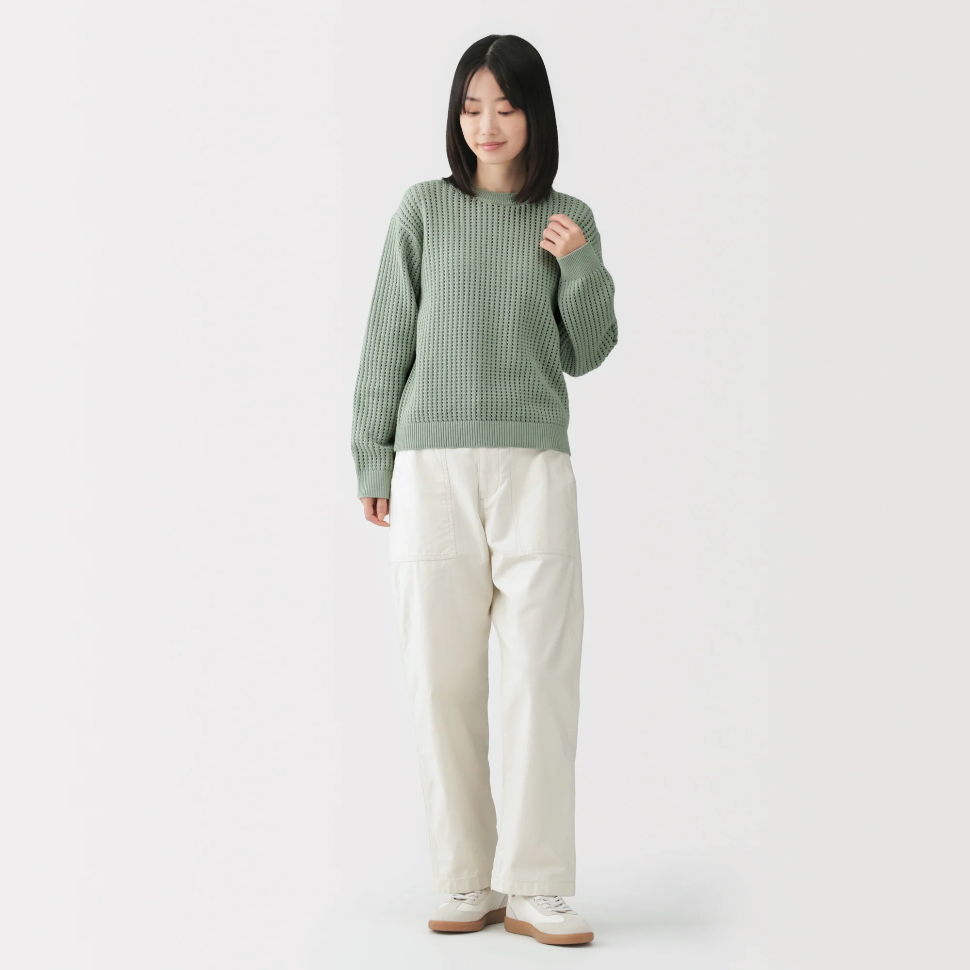Cotton Blend Mesh Sweater - Image 44