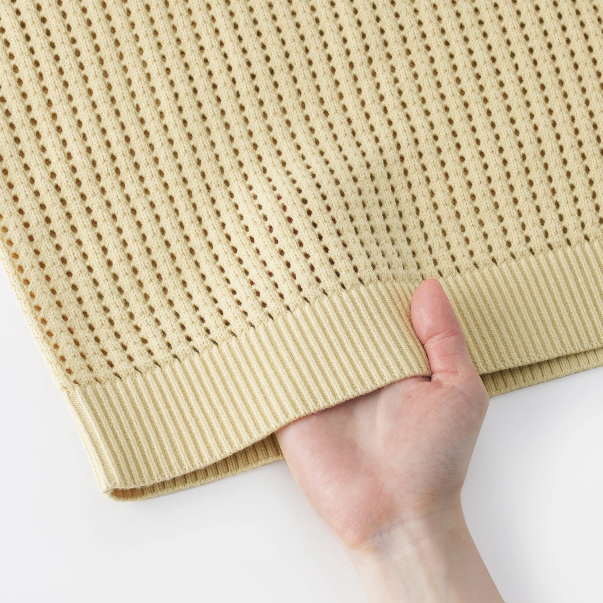 Cotton Blend Mesh Sweater - Image 9