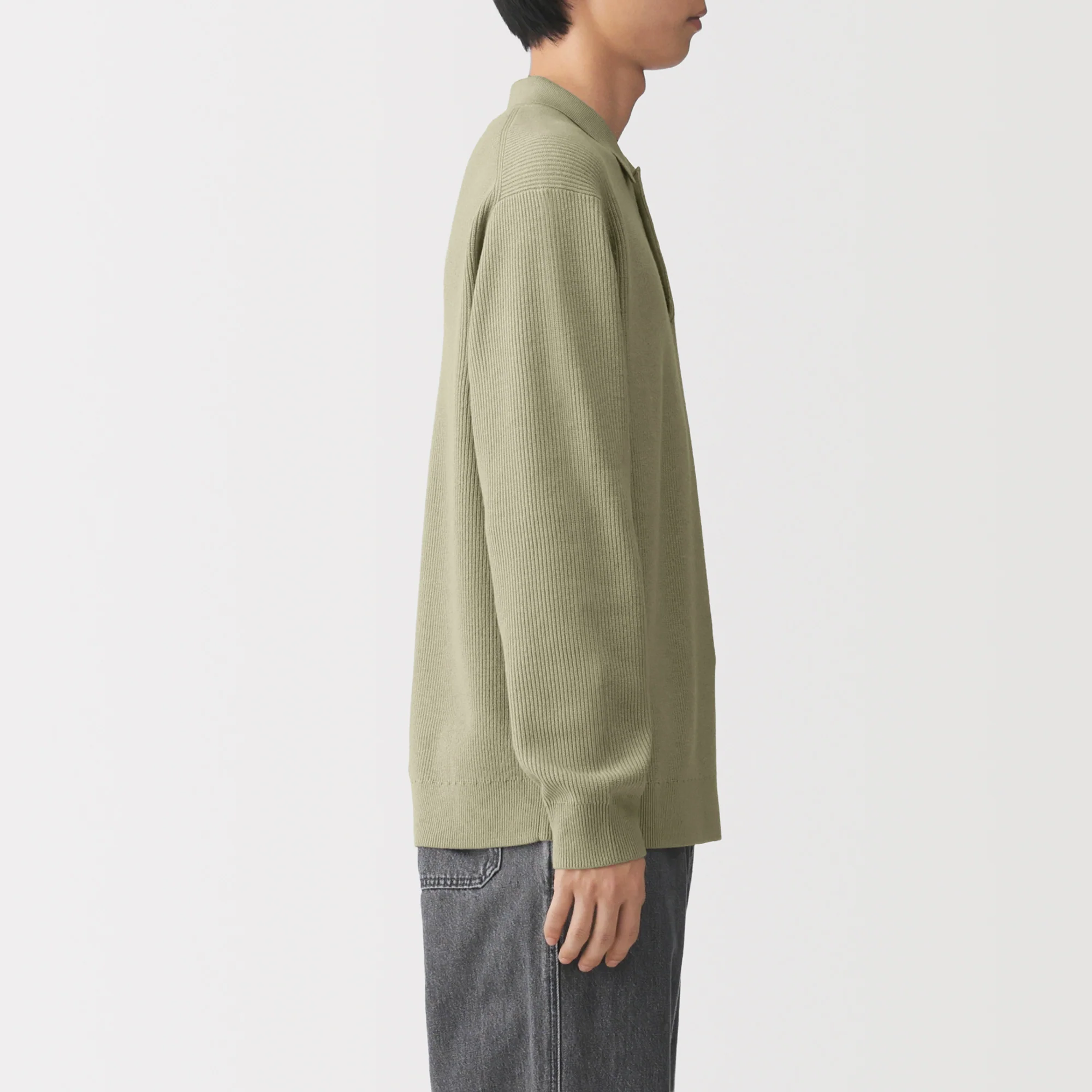 Cotton Blend Polo Sweater - Image 5