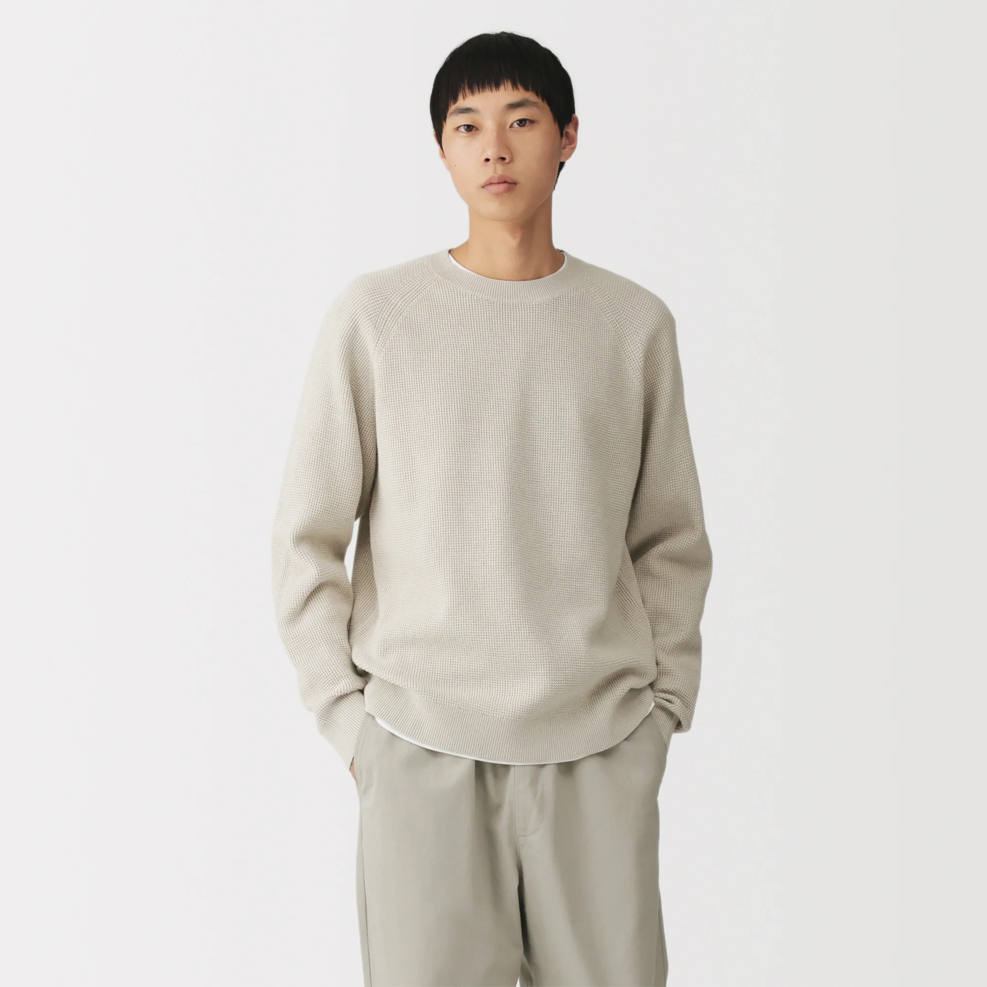 Cotton Blend Waffle Sweater - Image 10