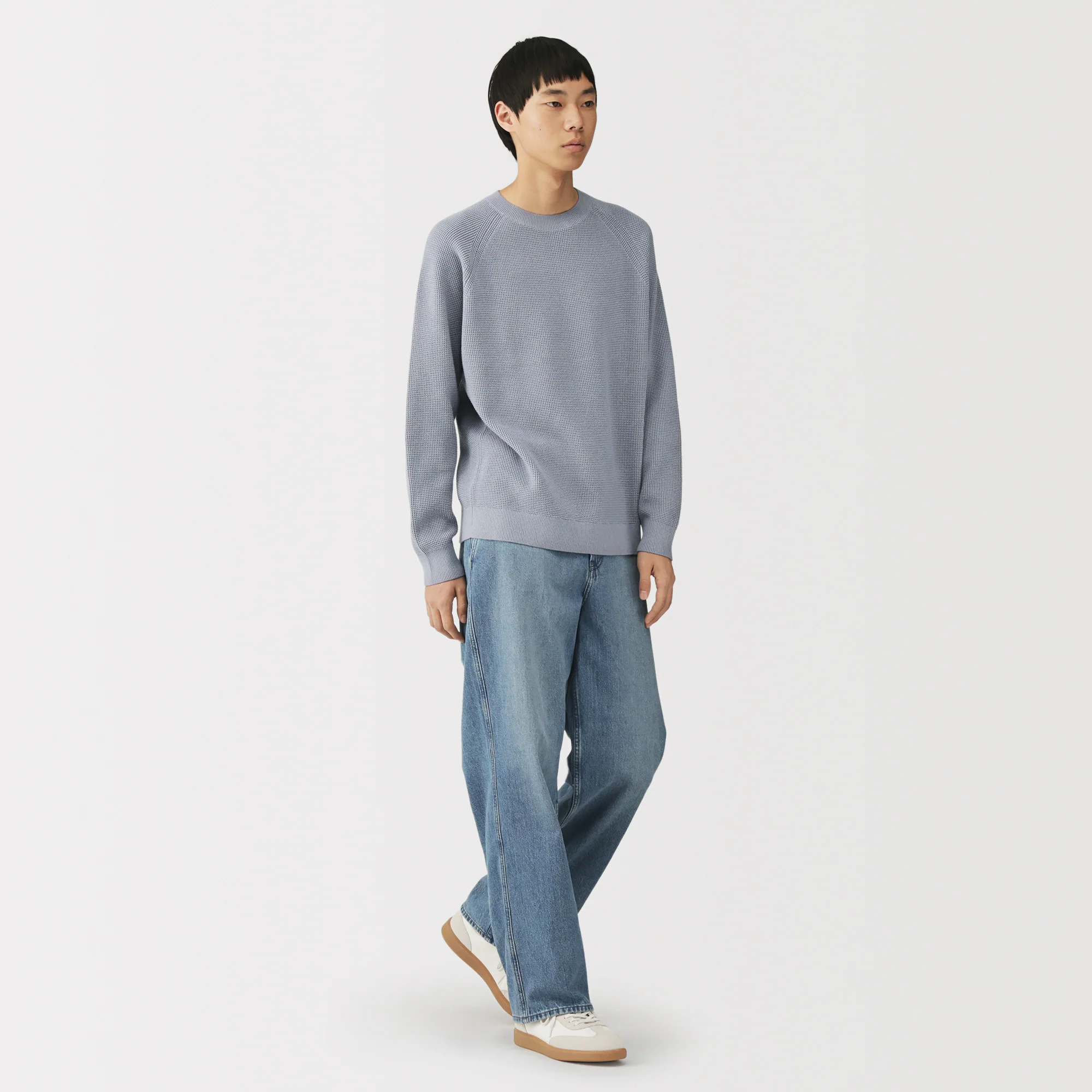 Cotton Blend Waffle Sweater - Image 4