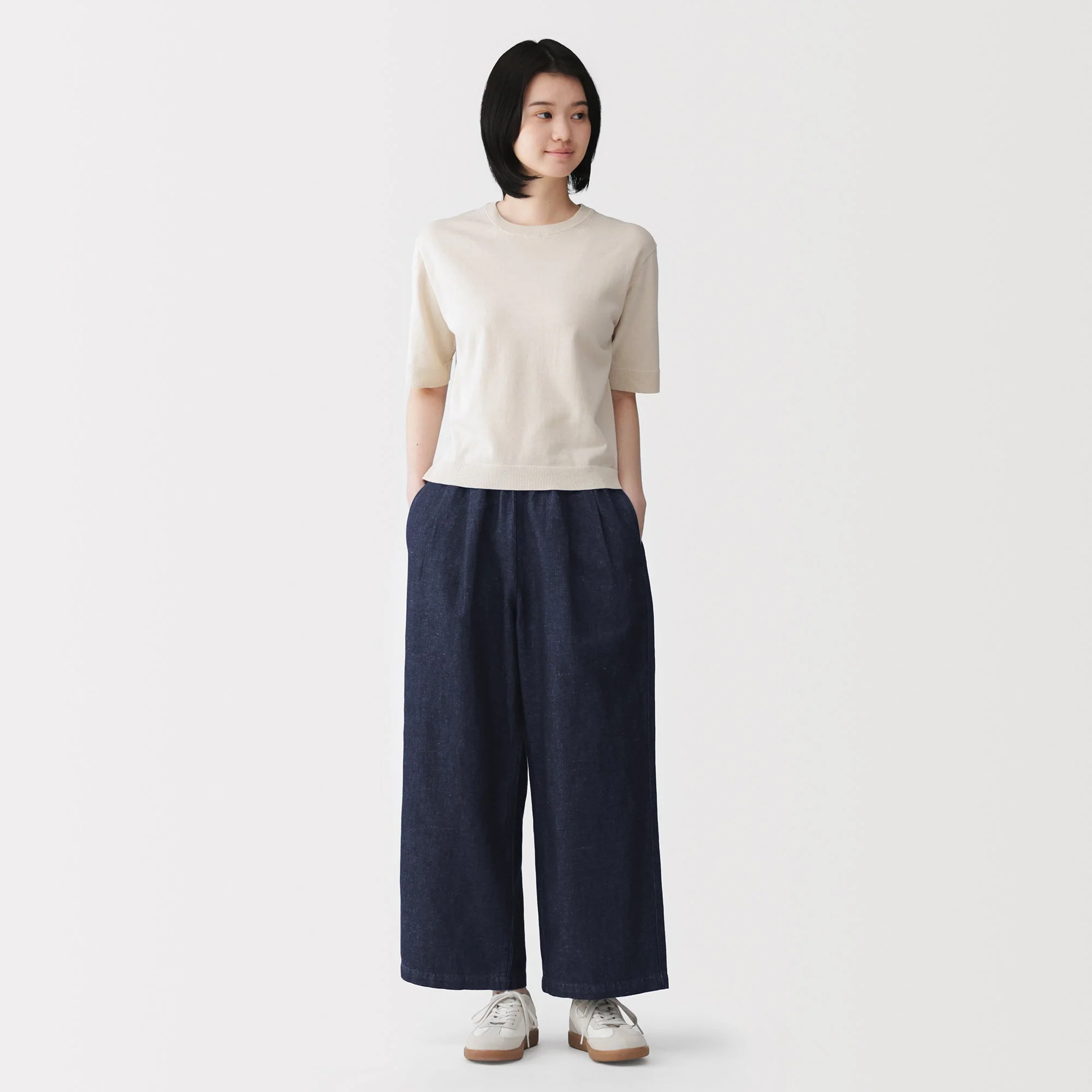Cotton Linen Denim Easy Pants - Image 3