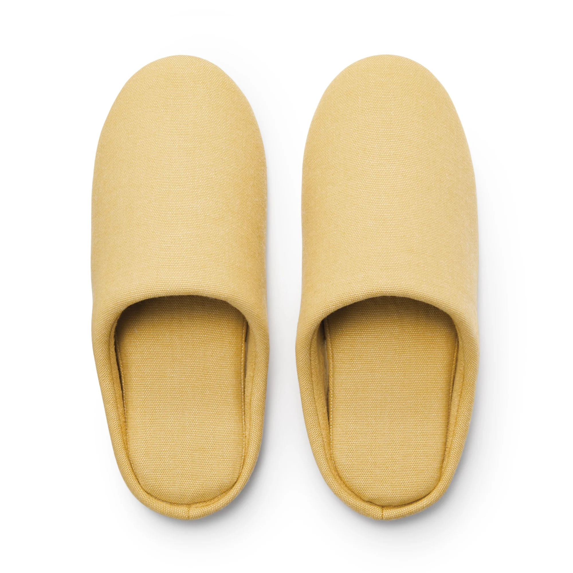 Cotton Plain Weave Insole Slippers - Yellow - Image 2