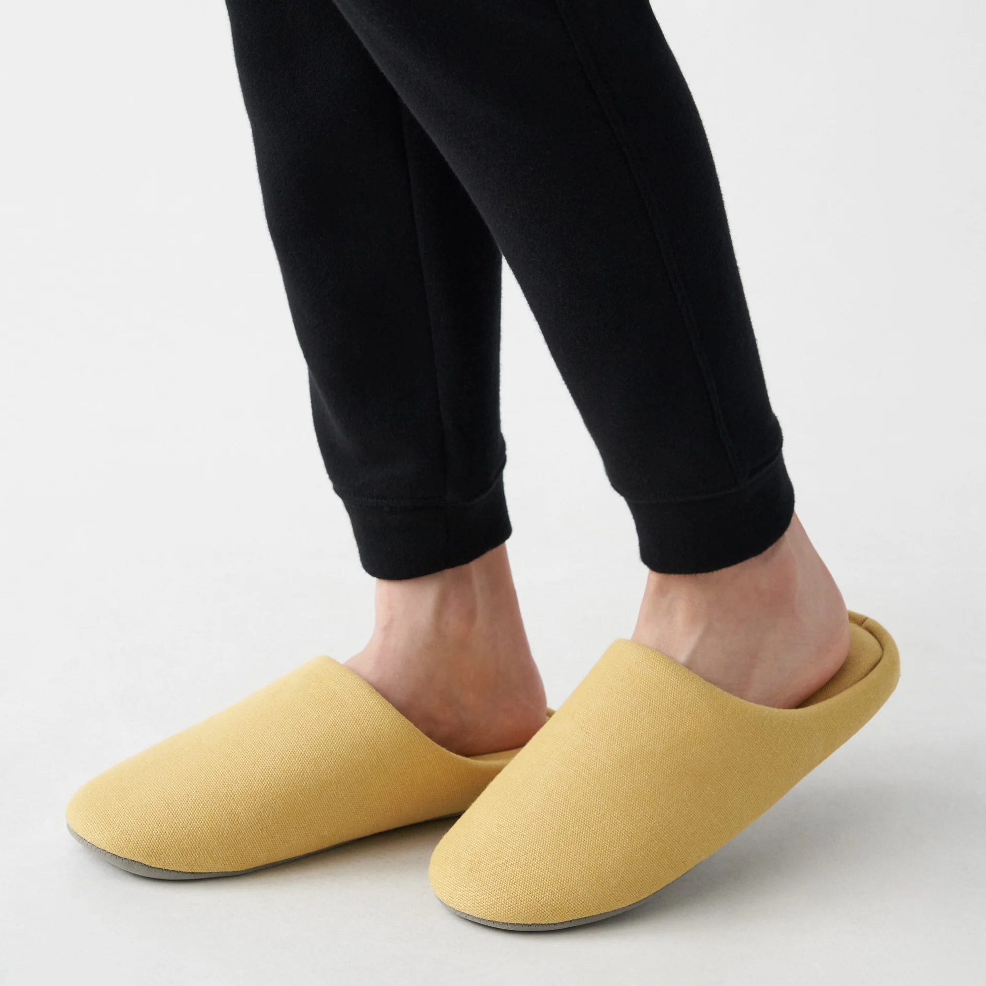 Cotton Plain Weave Insole Slippers - Yellow - Image 8
