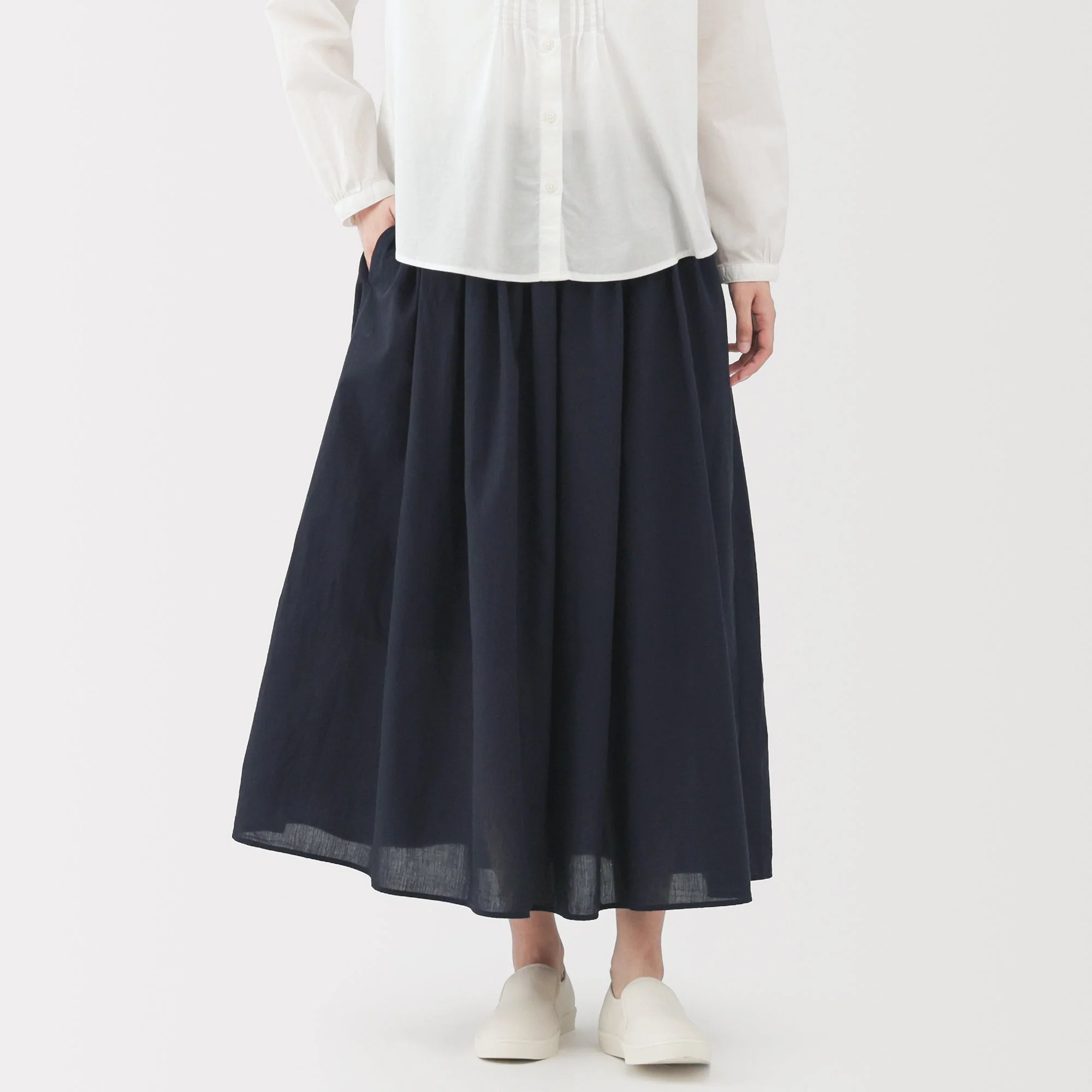 Cotton Voile Gathered Skirt - Image 3