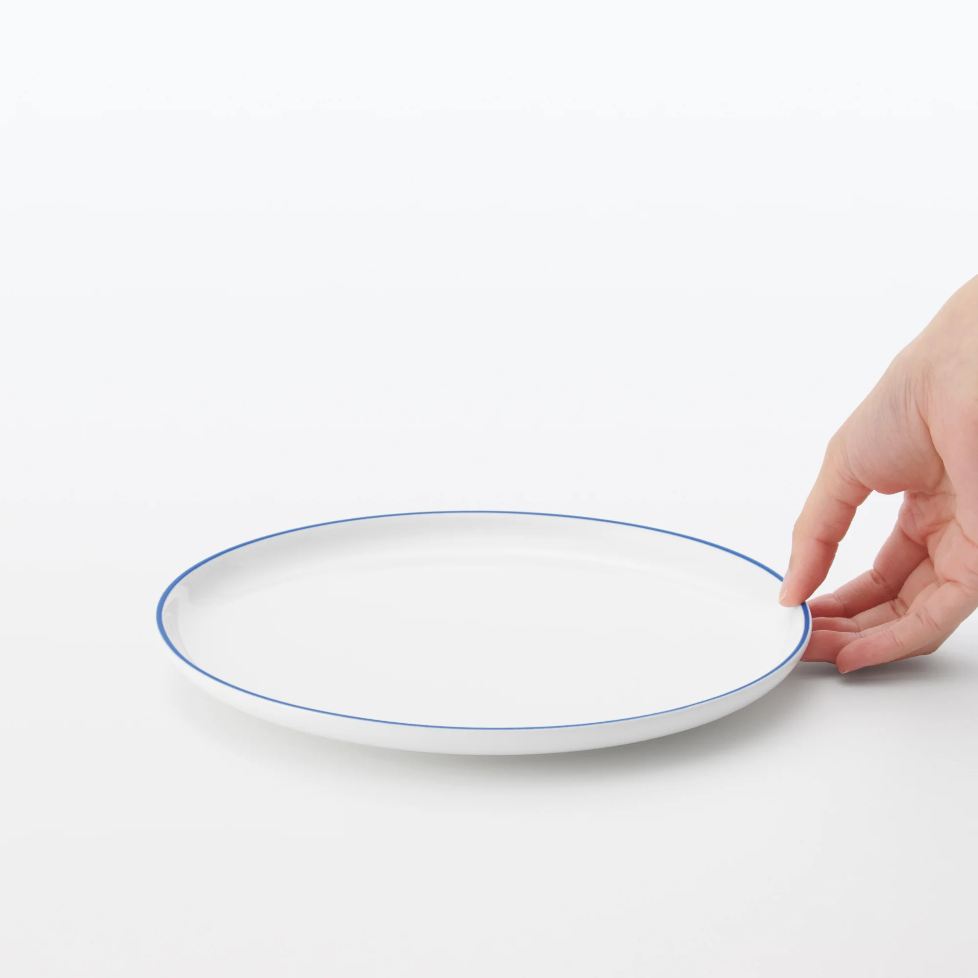 Everyday Tableware Lunch Plate - Blue Stripe - Image 6