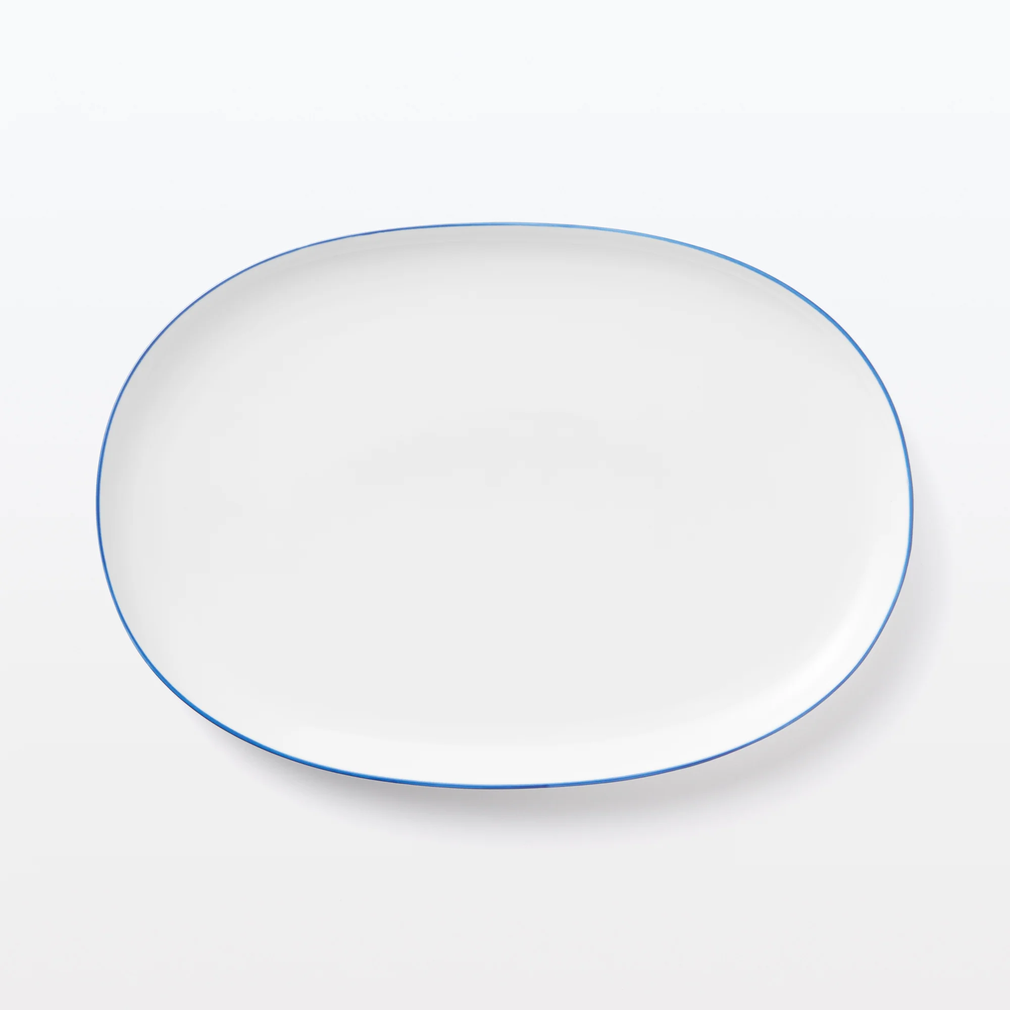 Everyday Tableware Oval Plate Large - Blue Stripe - Image 3