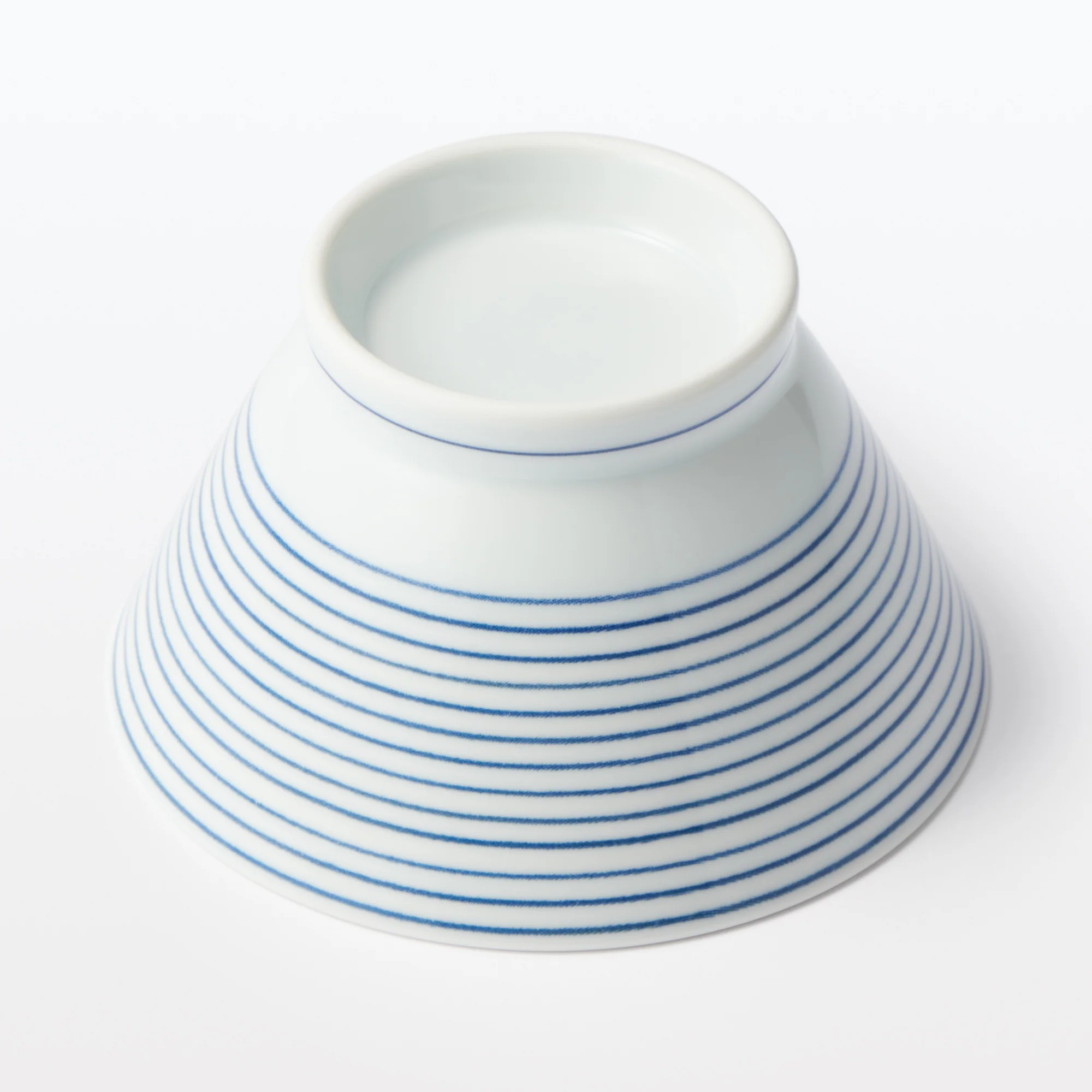 Hasami Ware Rice Bowl - Horizontal Stripes Pattern - Image 4
