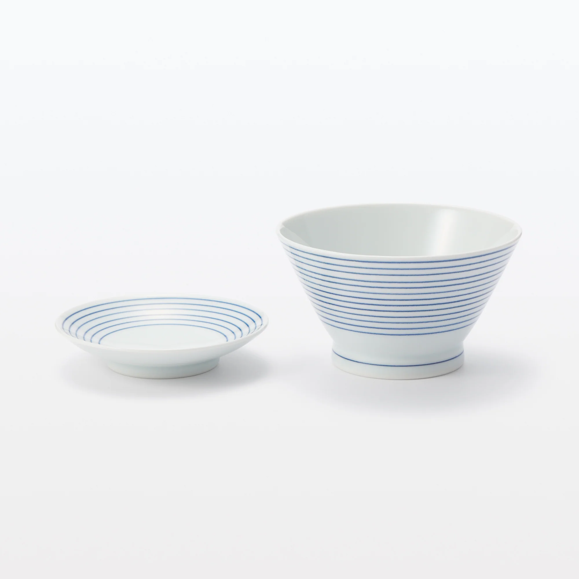Hasami Ware Rice Bowl - Horizontal Stripes Pattern - Image 8