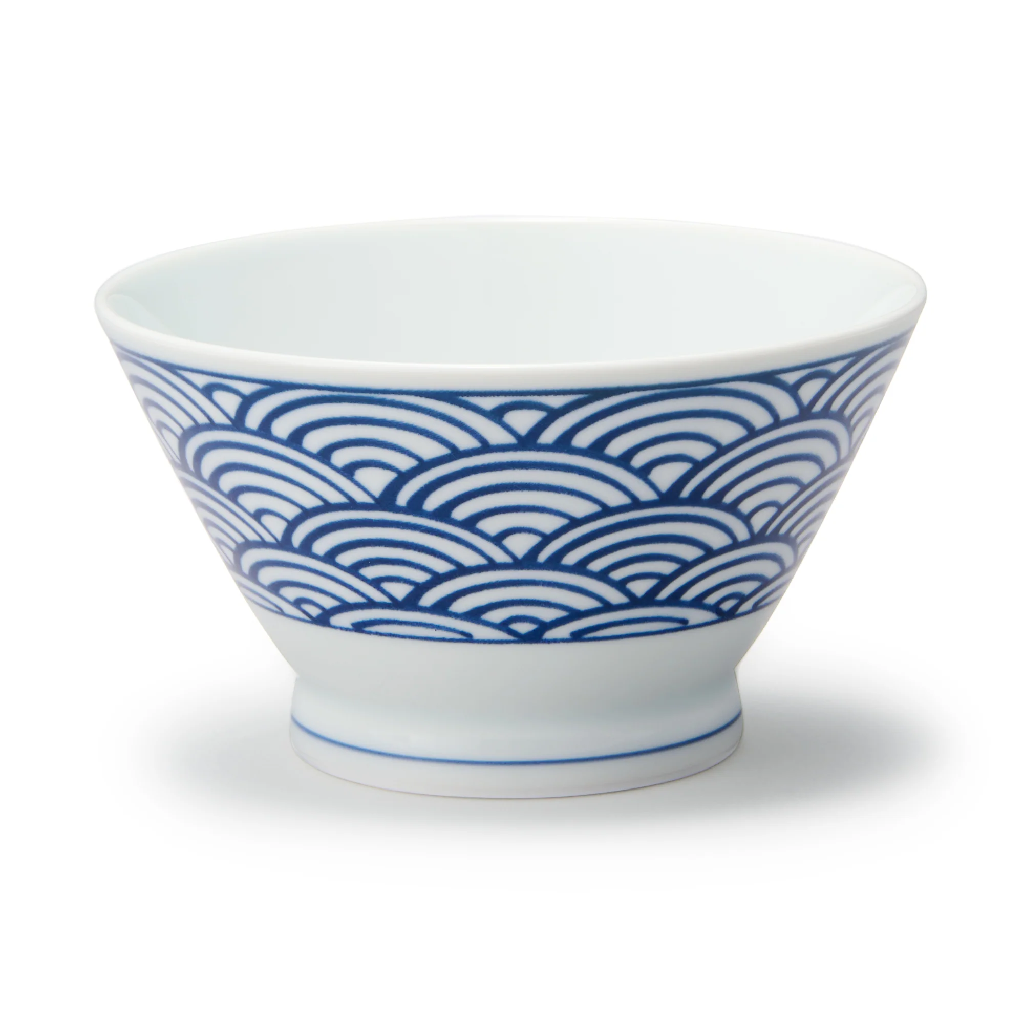 Hasami Ware Rice Bowl - Large Wave Pattern