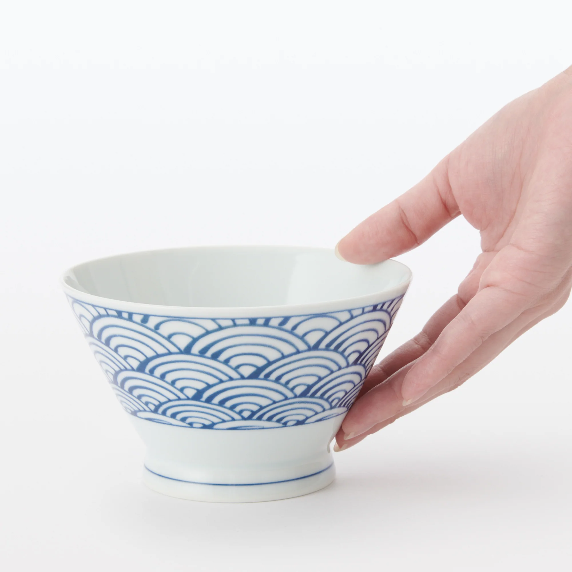 Hasami Ware Rice Bowl - Large Wave Pattern - Image 15