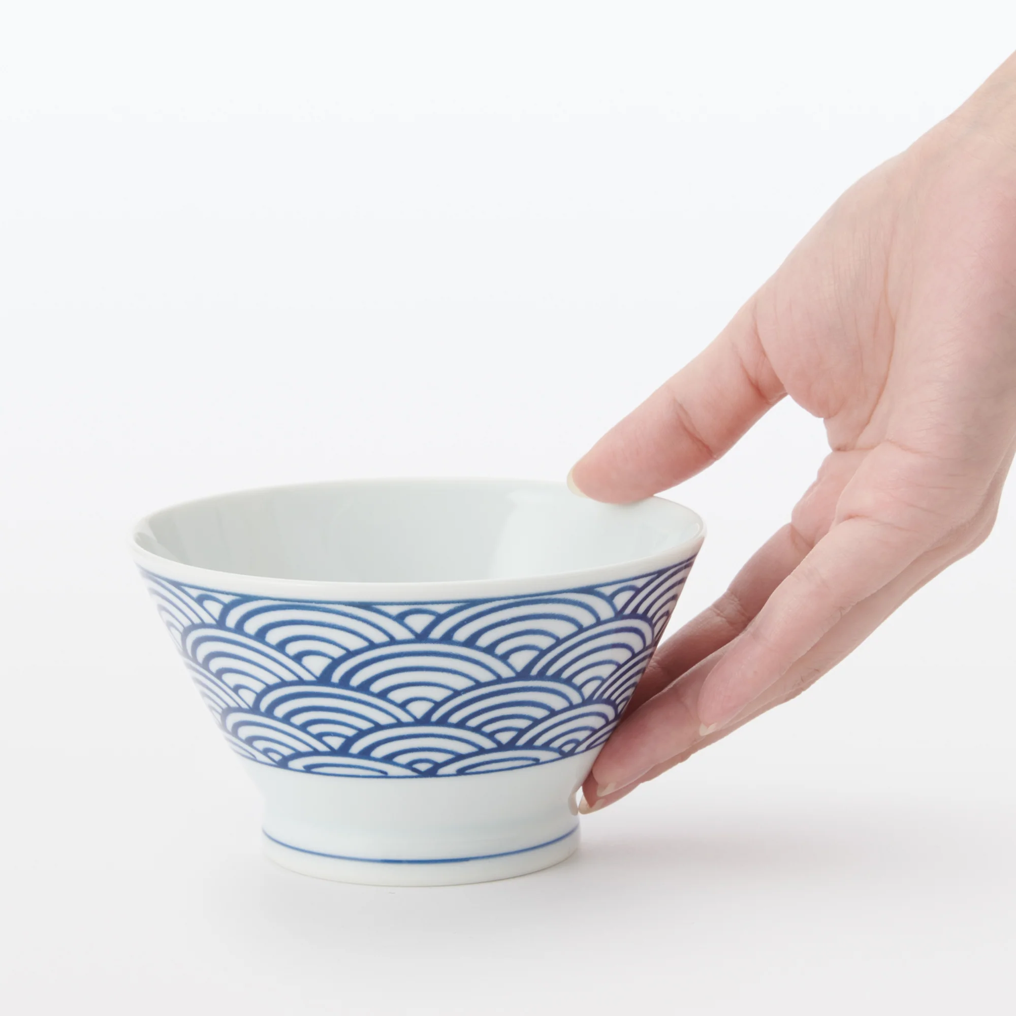 Hasami Ware Rice Bowl - Large Wave Pattern - Image 6