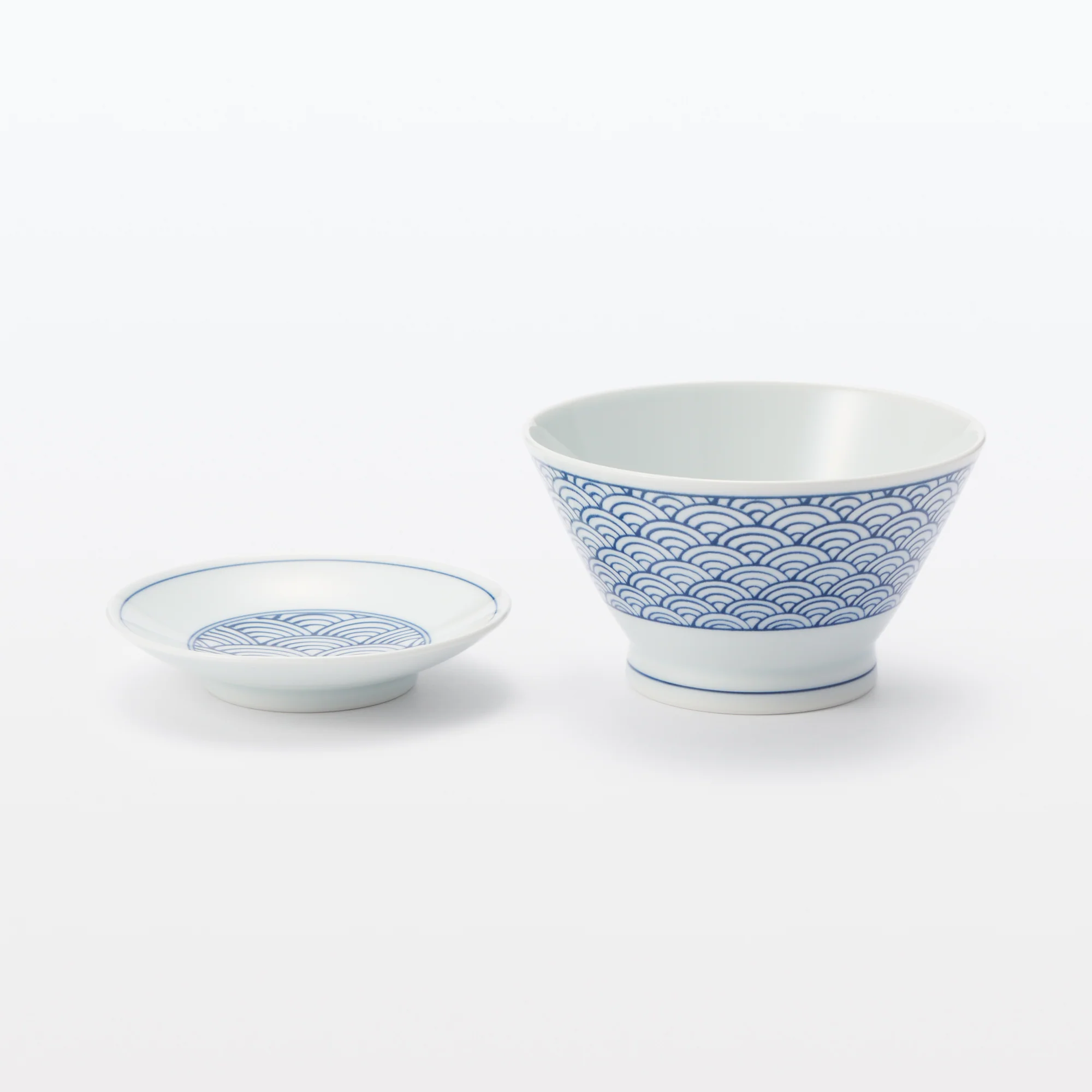 Hasami Ware Rice Bowl - Wave Pattern - Image 8