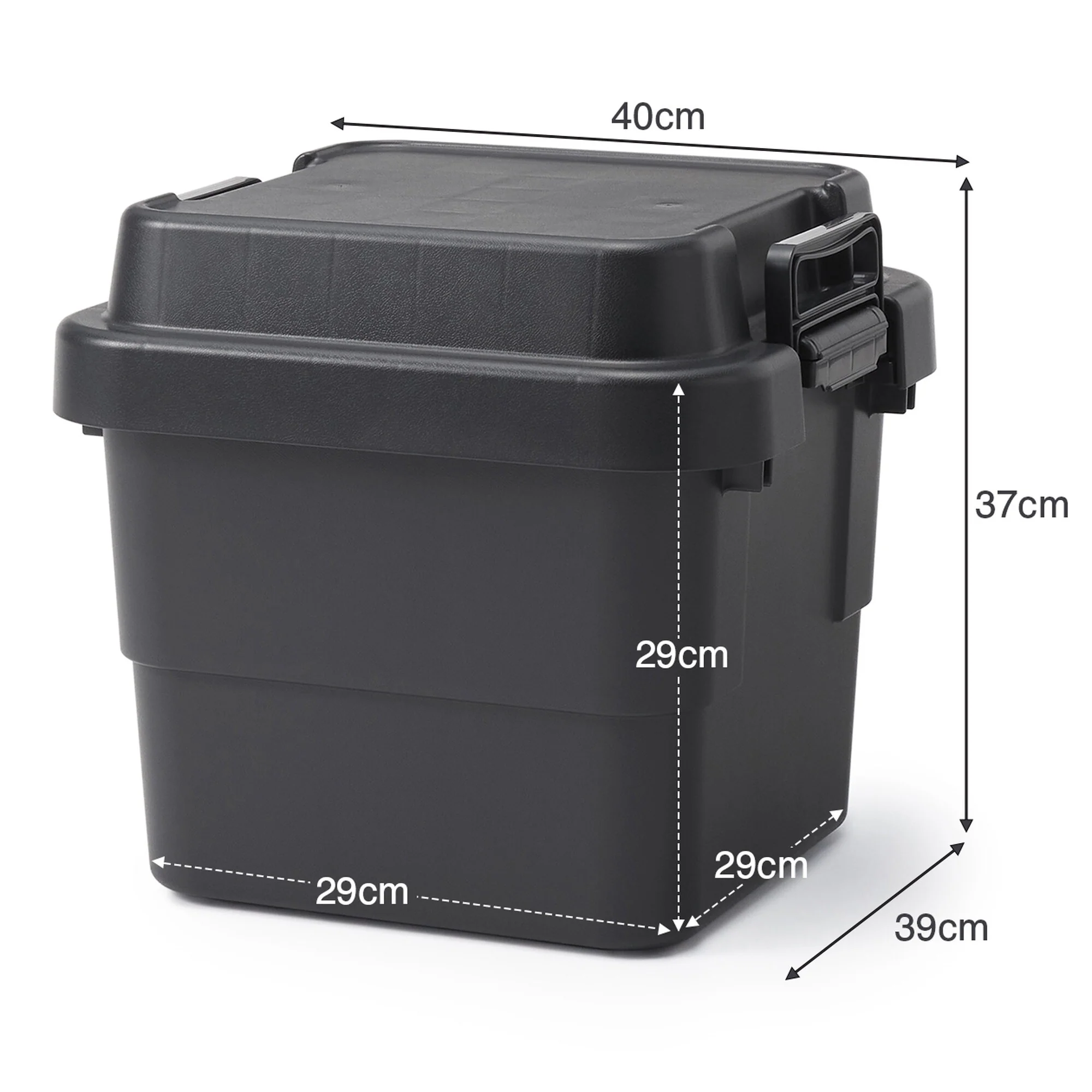 Heavy Duty Polypropylene Storage Box - Dark Grey - Small (30 L) - Image 9