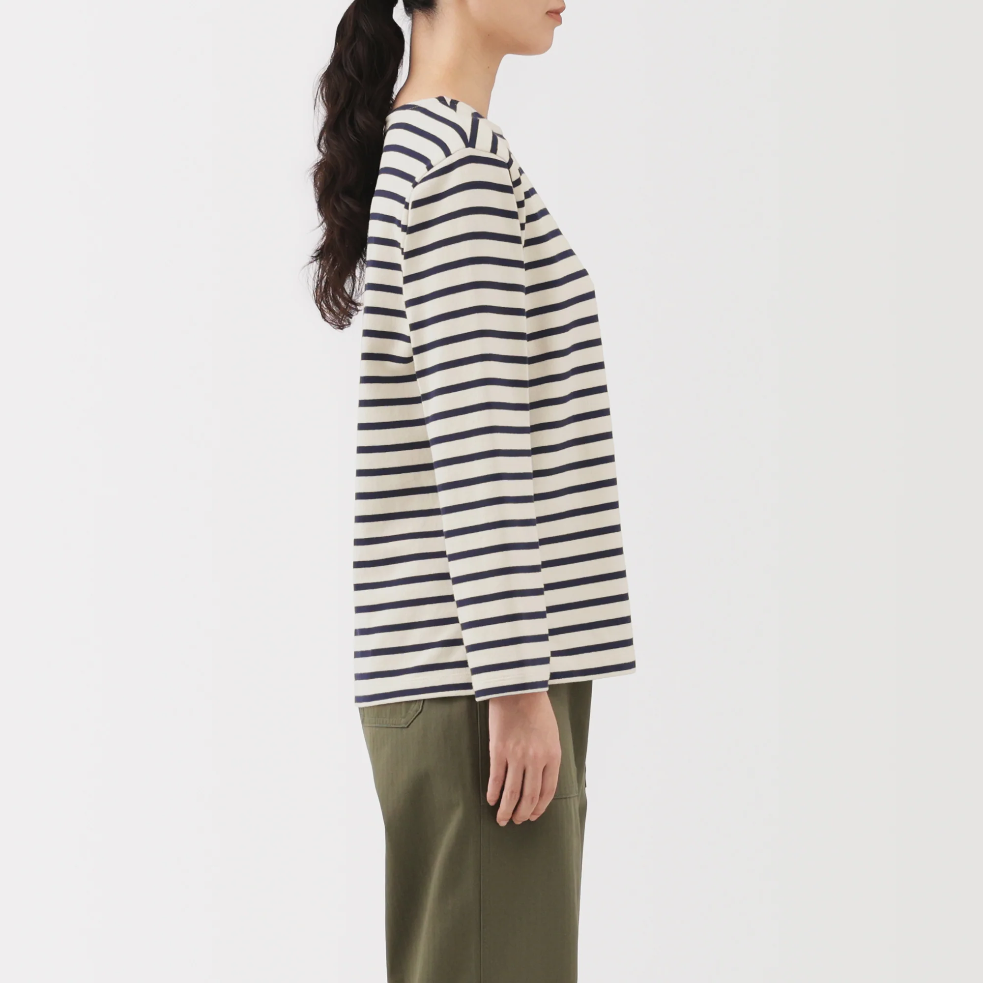 Heavyweight Cotton Boat Neck T-Shirt - Image 13