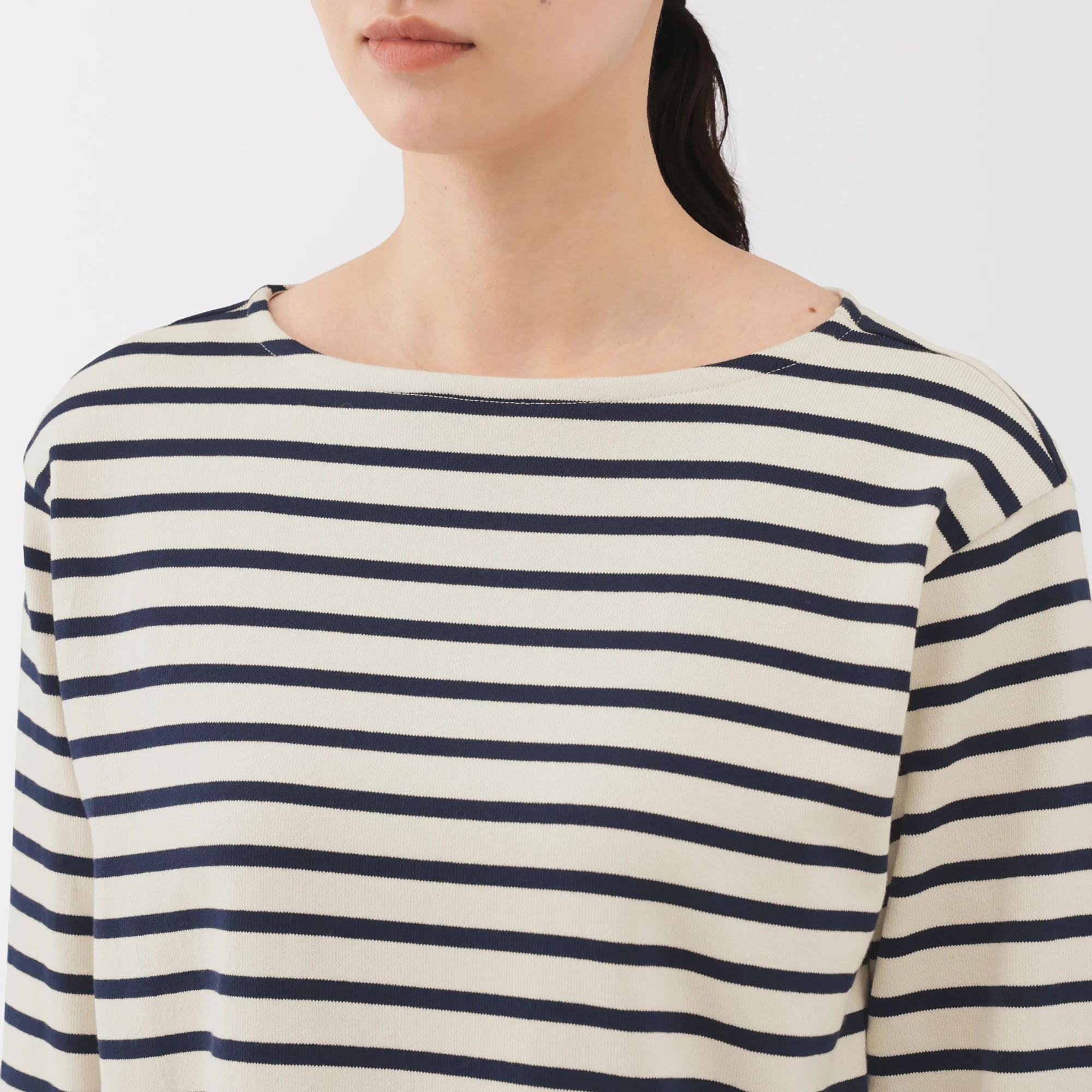 Heavyweight Cotton Boat Neck T-Shirt - Image 39