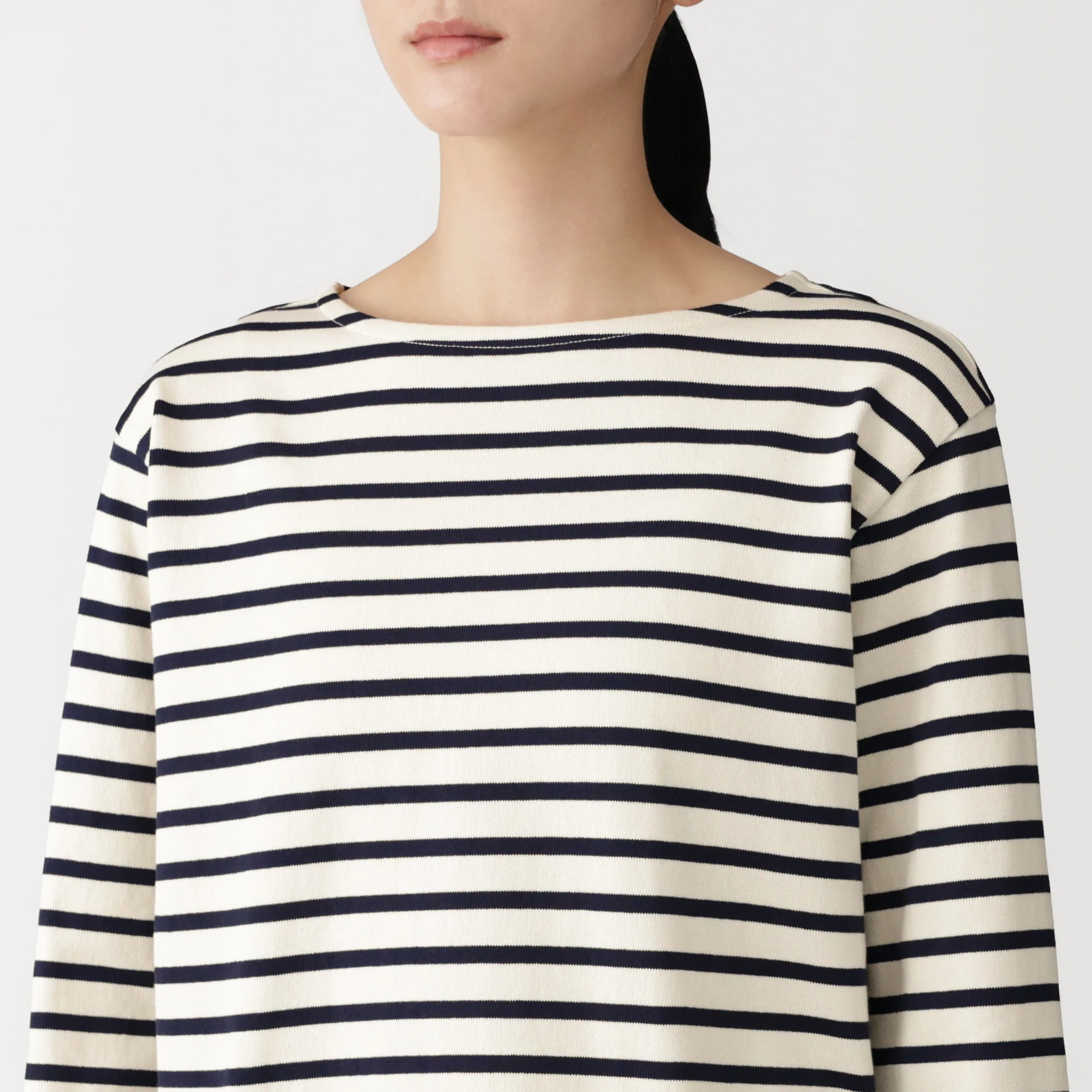 Heavyweight Cotton Boat Neck T-Shirt - Image 16