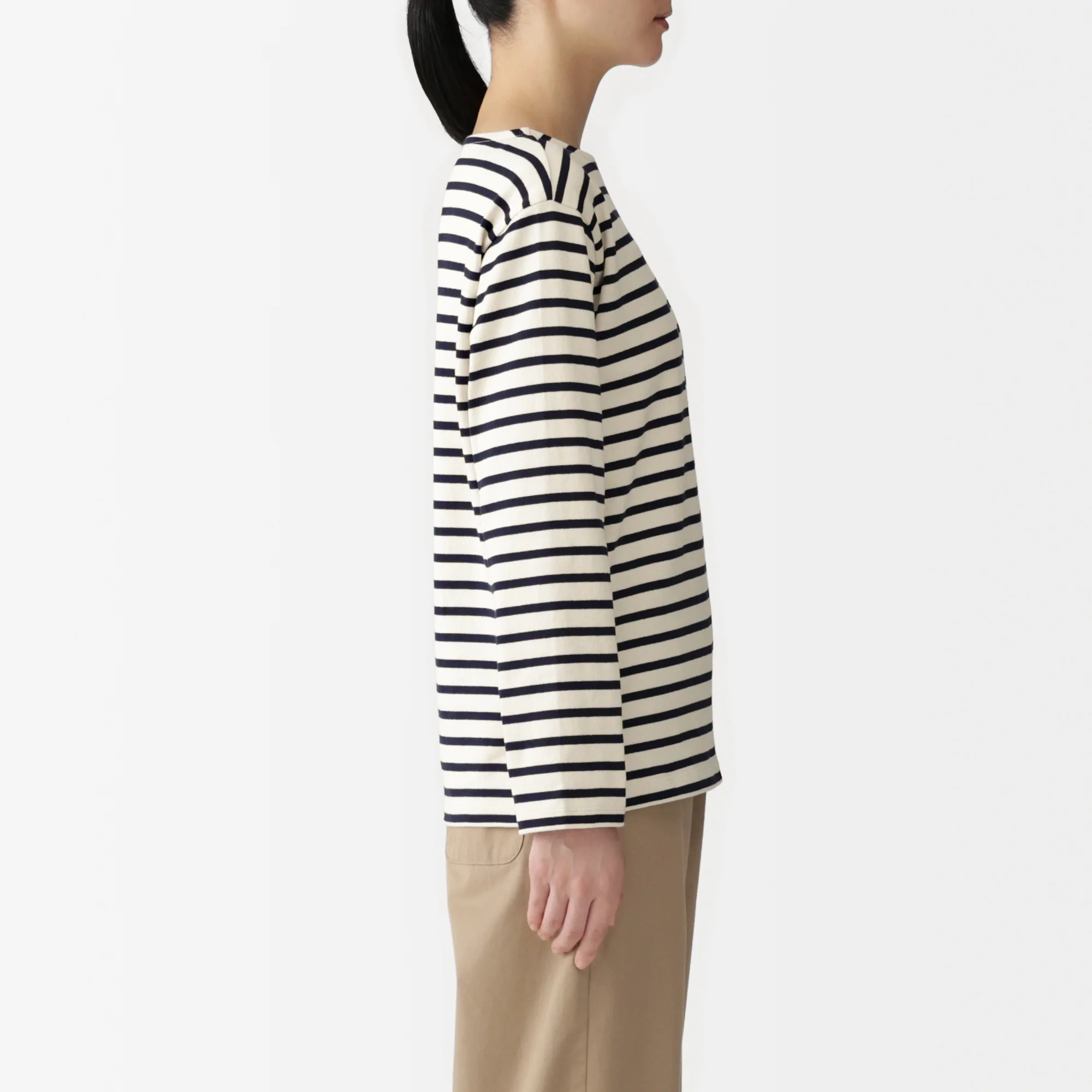 Heavyweight Cotton Boat Neck T-Shirt - Image 23