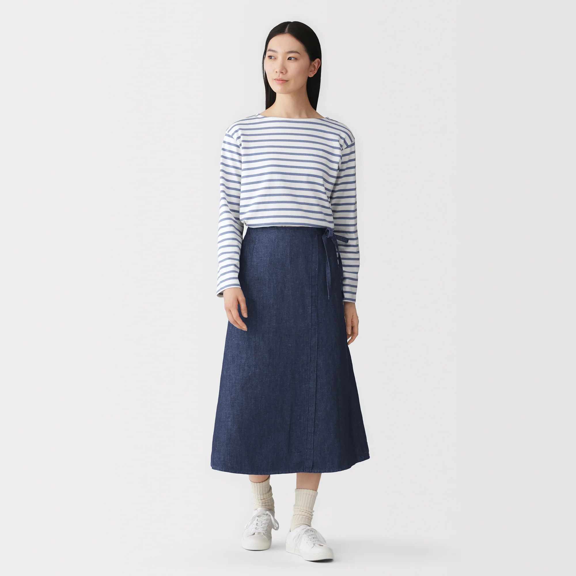 Hemp Blend Denim Wrap Skirt - Image 3