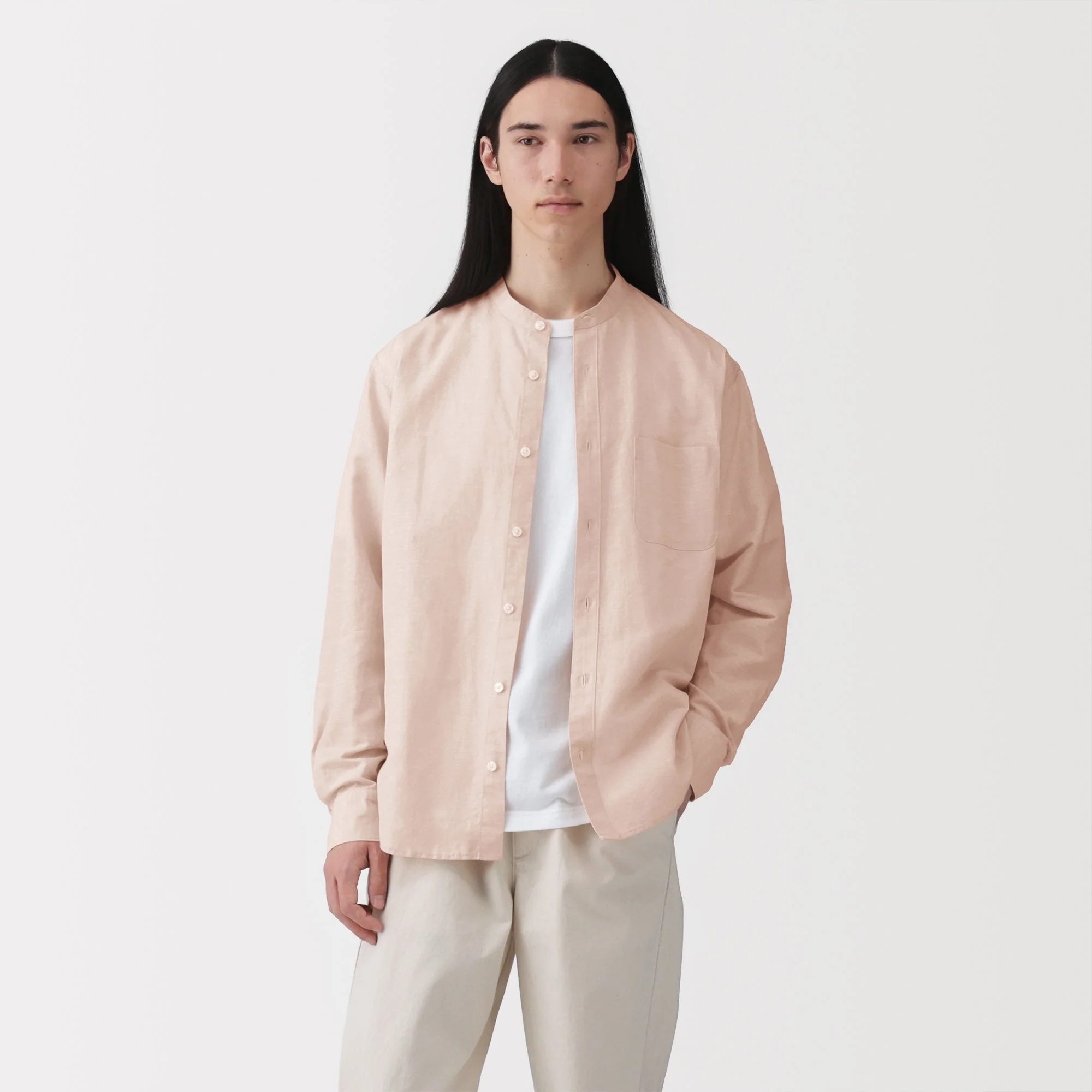 Hemp Cotton Stand Collar Shirt