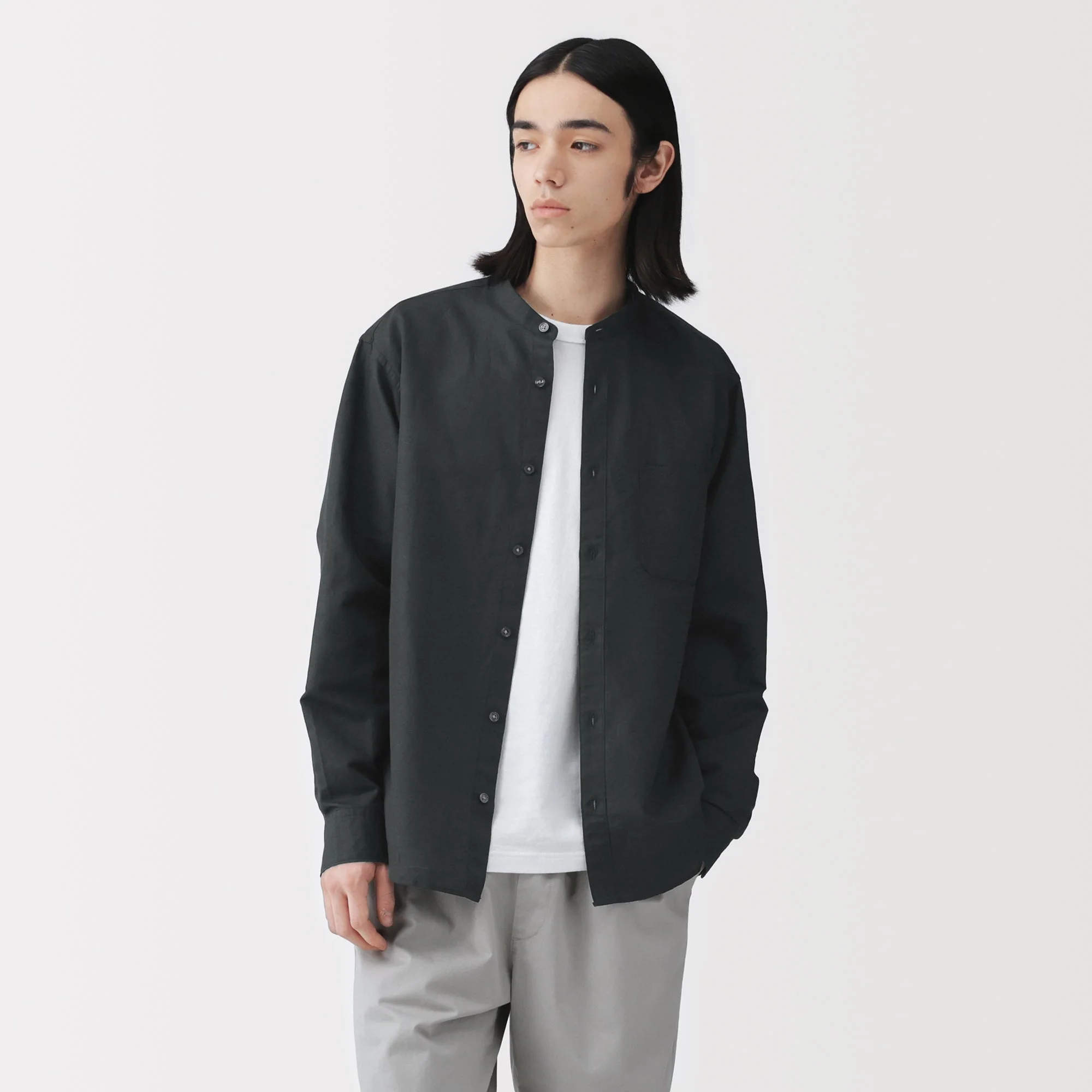 Hemp Cotton Stand Collar Shirt - Image 12