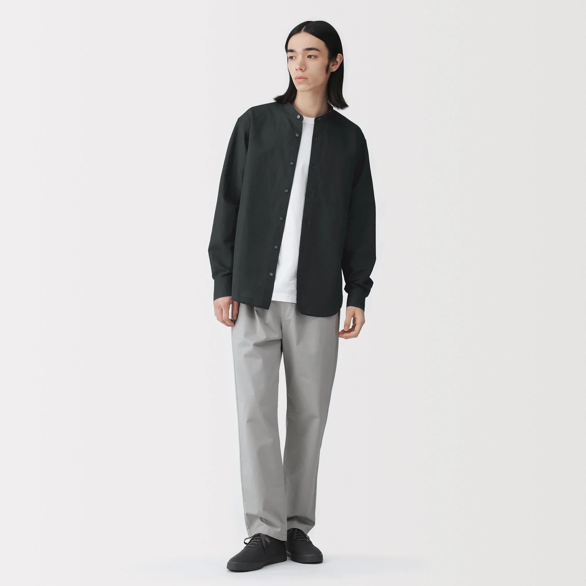 Hemp Cotton Stand Collar Shirt - Image 13