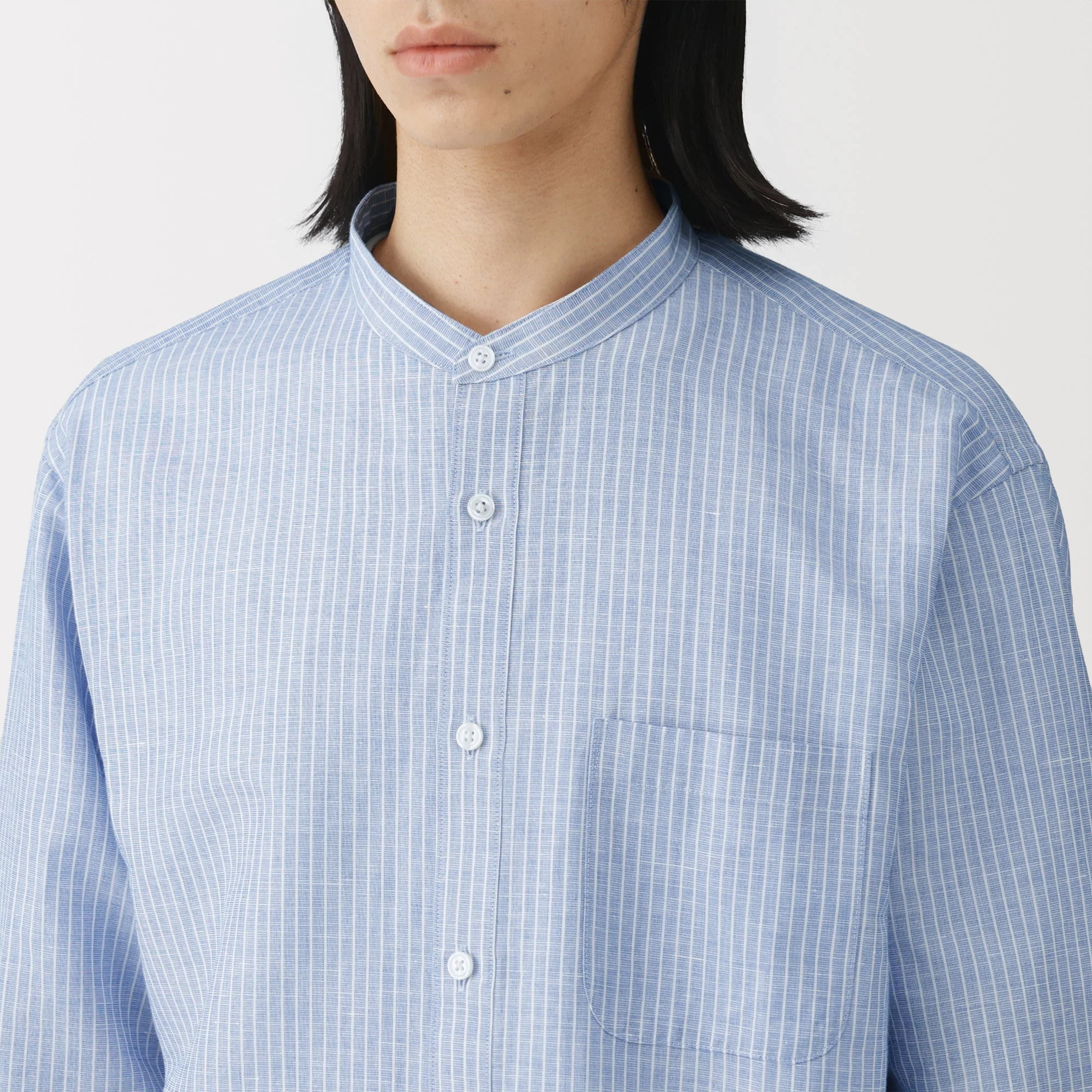 Hemp Cotton Stand Collar Shirt - Image 34