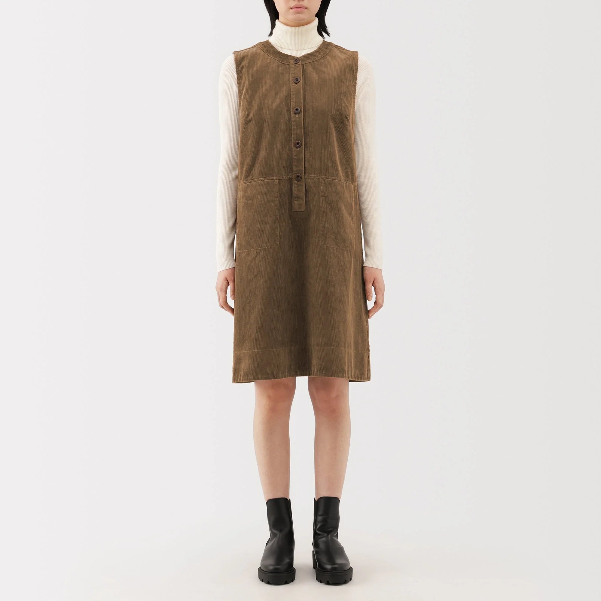 Kapok Blend Corduroy Jumper Dress - Image 12