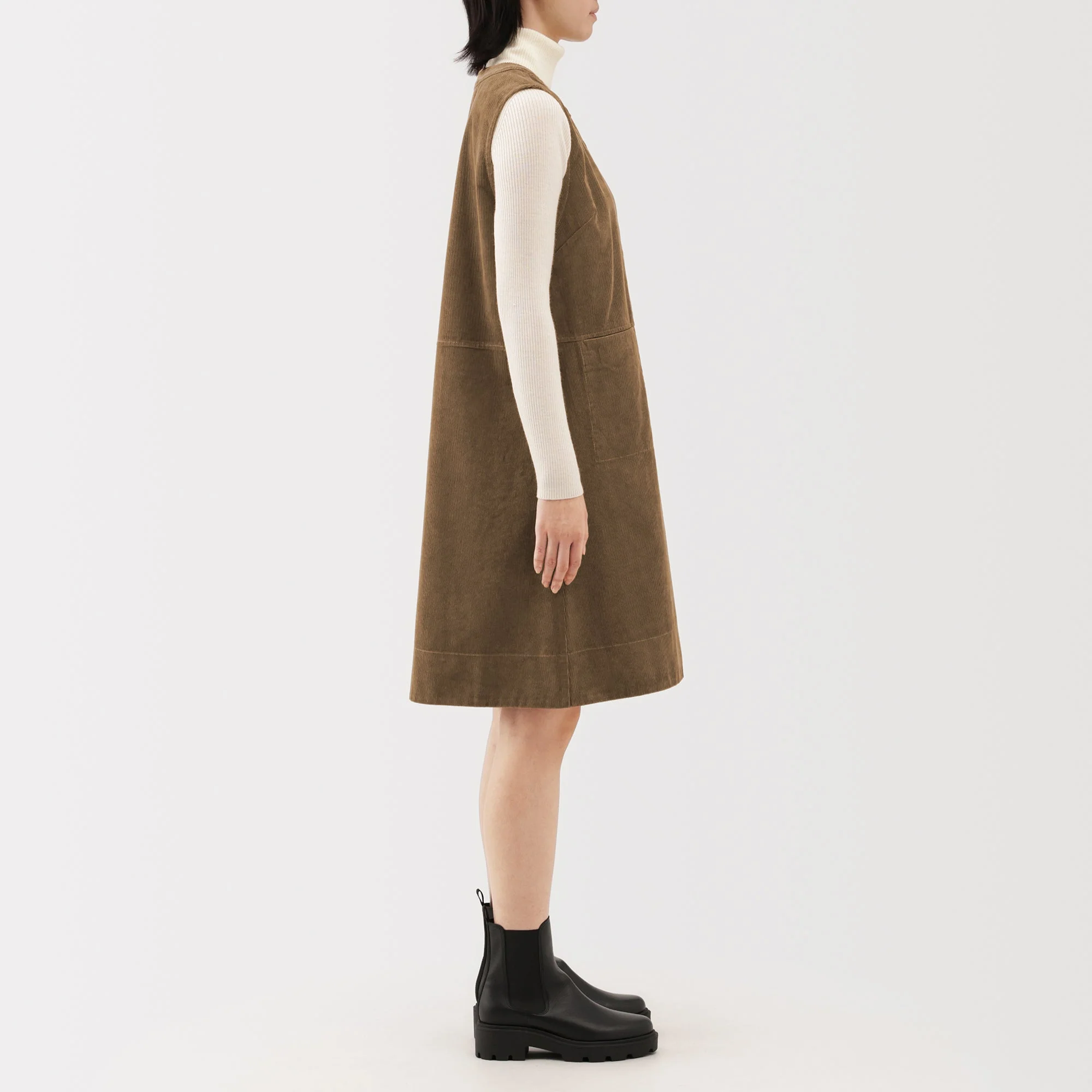 Kapok Blend Corduroy Jumper Dress - Image 5