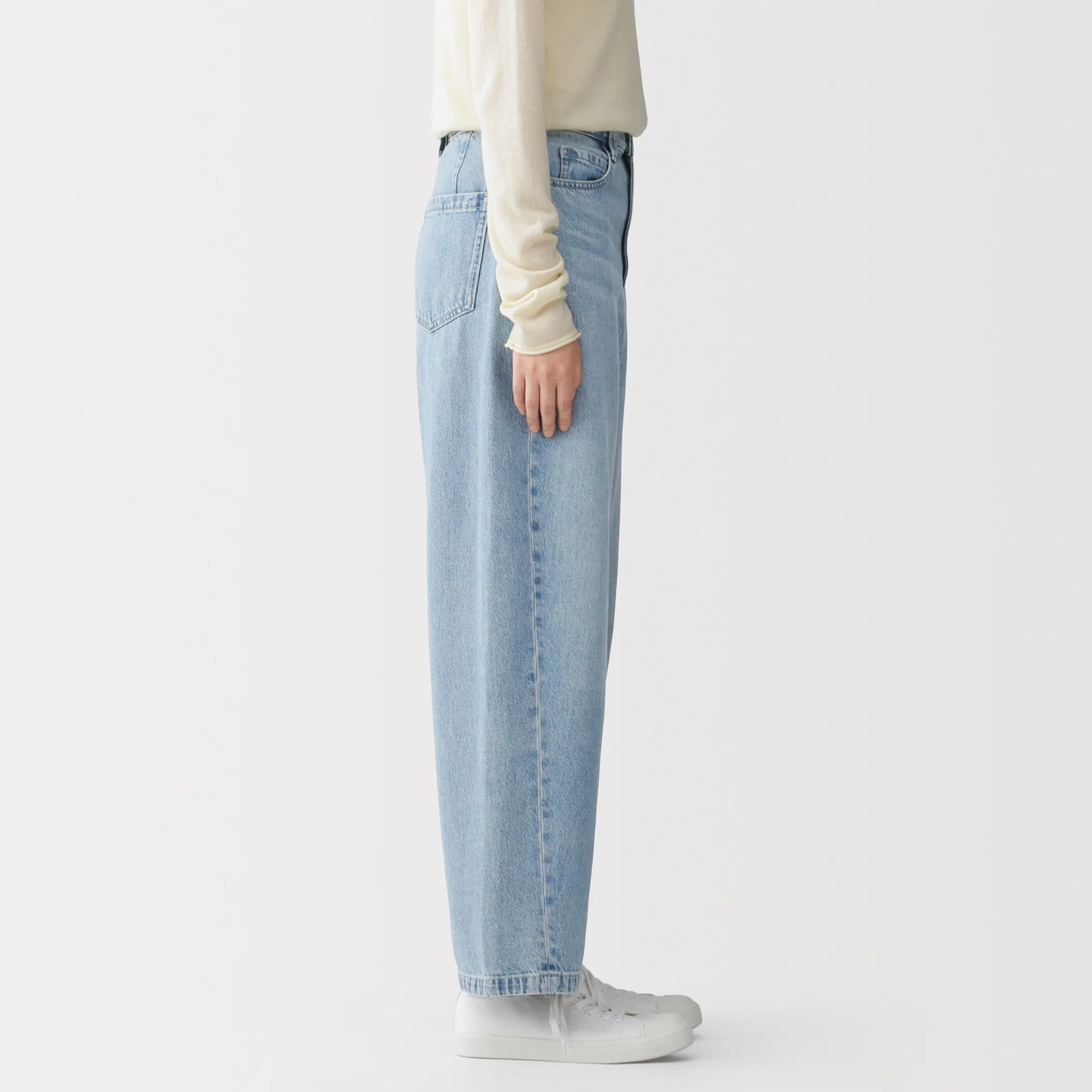 Kapok Blend Denim Cocoon Pants - Image 5