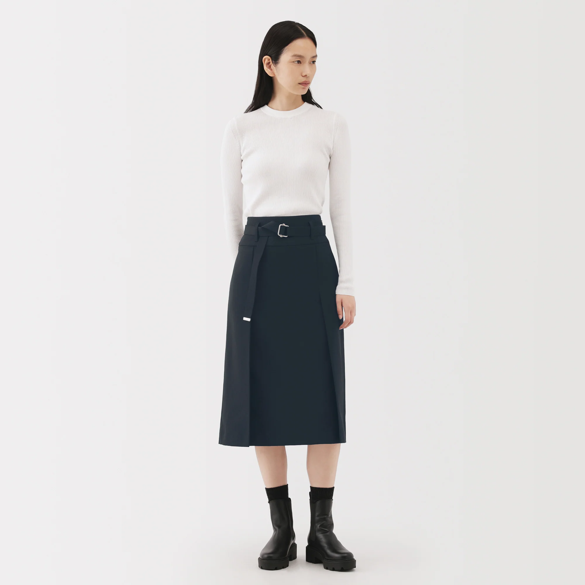 Labo Polyester Twill Tuck Skirt - Image 13
