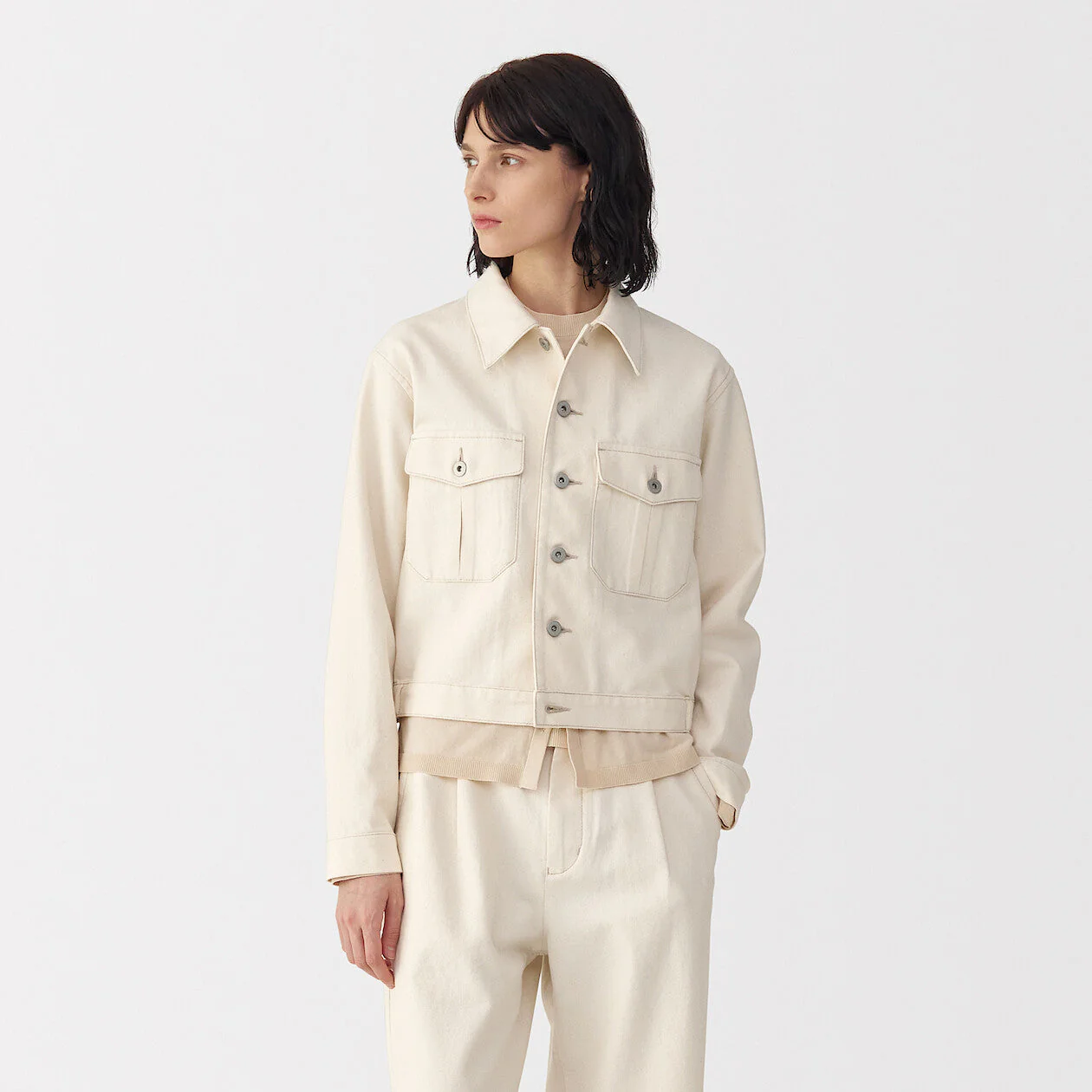 Labo Women's Washi Blend Twill Trucker Jacket - Image 3