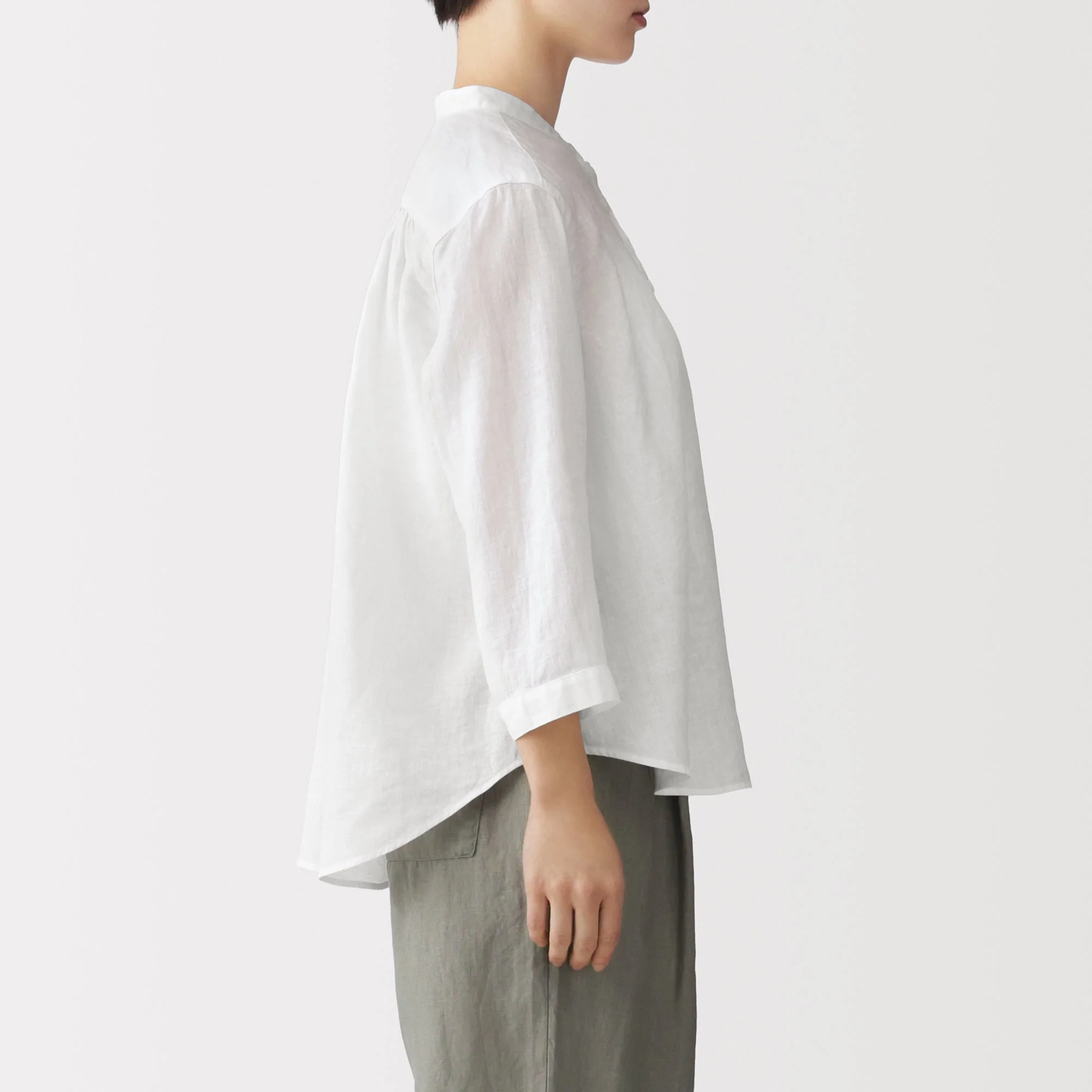 Linen 3/4 Sleeve Blouse - Image 5