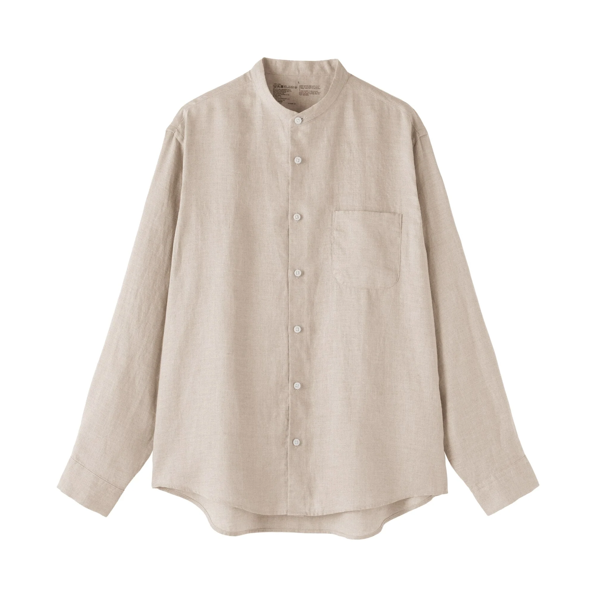 Linen Stand Collar Shirt - Image 20