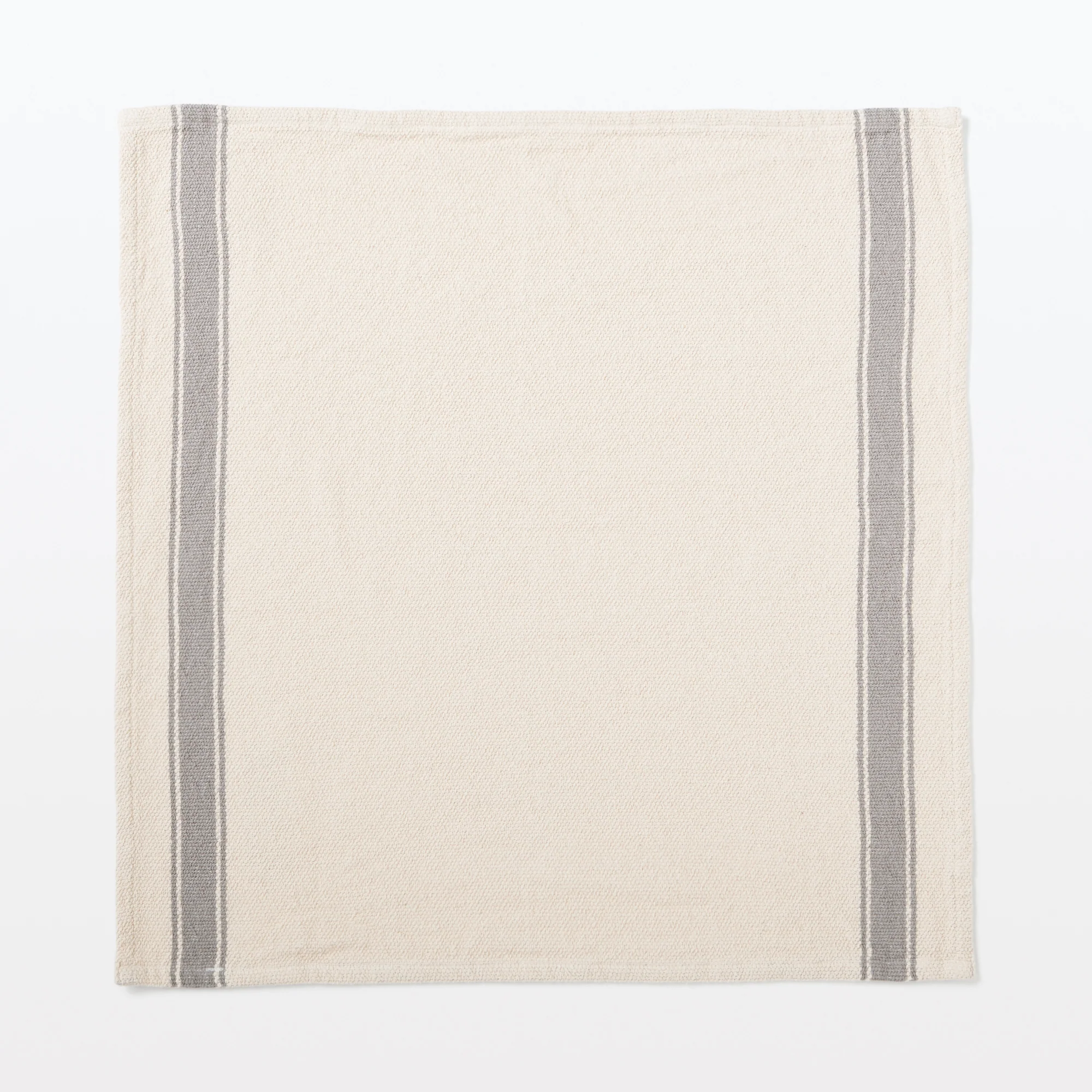 Low Count Indian Cotton Multi Purpose Cloth - Striped Ends - Natural Grey - Image 3