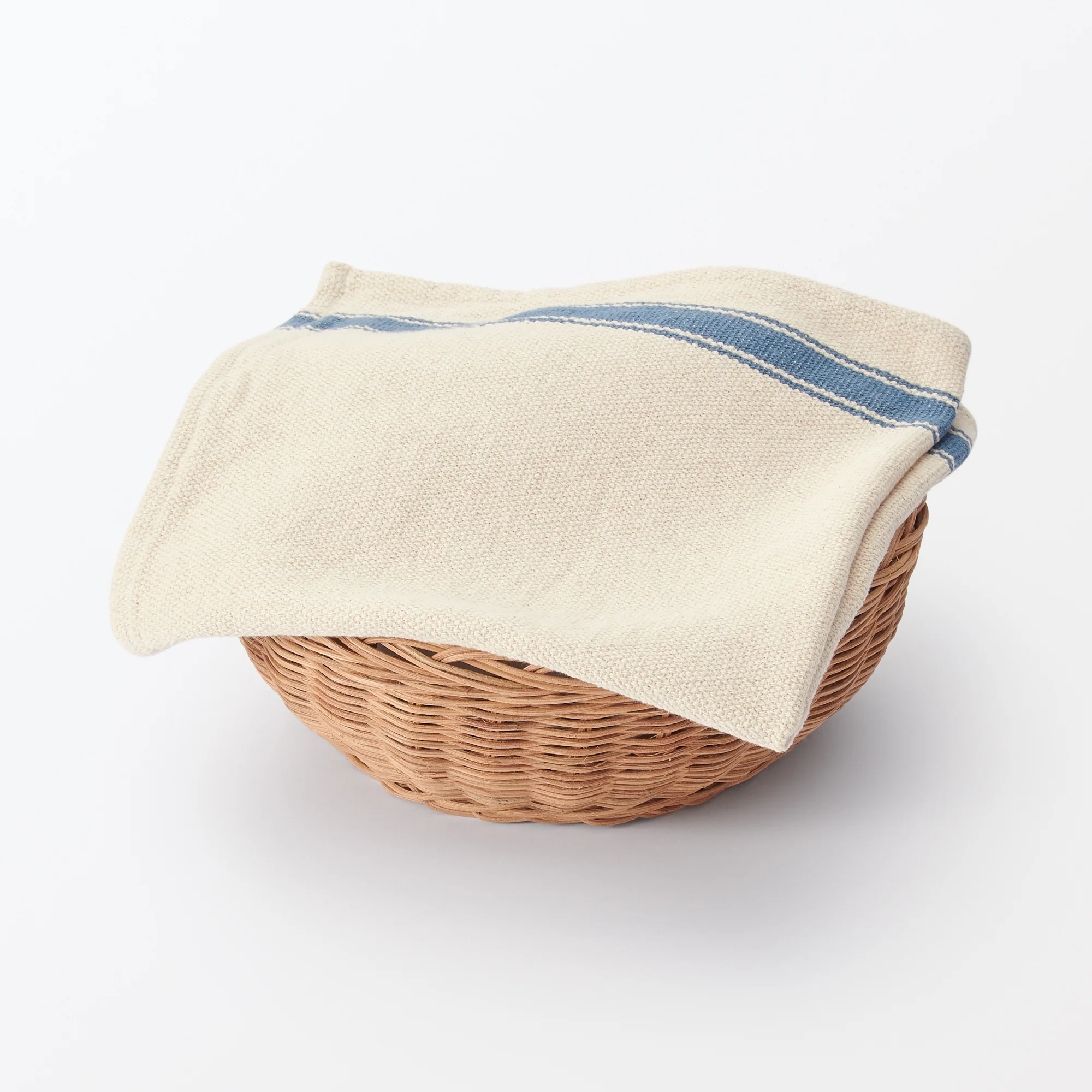 Low Count Indian Cotton Multi Purpose Cloth - Striped Ends - Natural Grey - Image 4