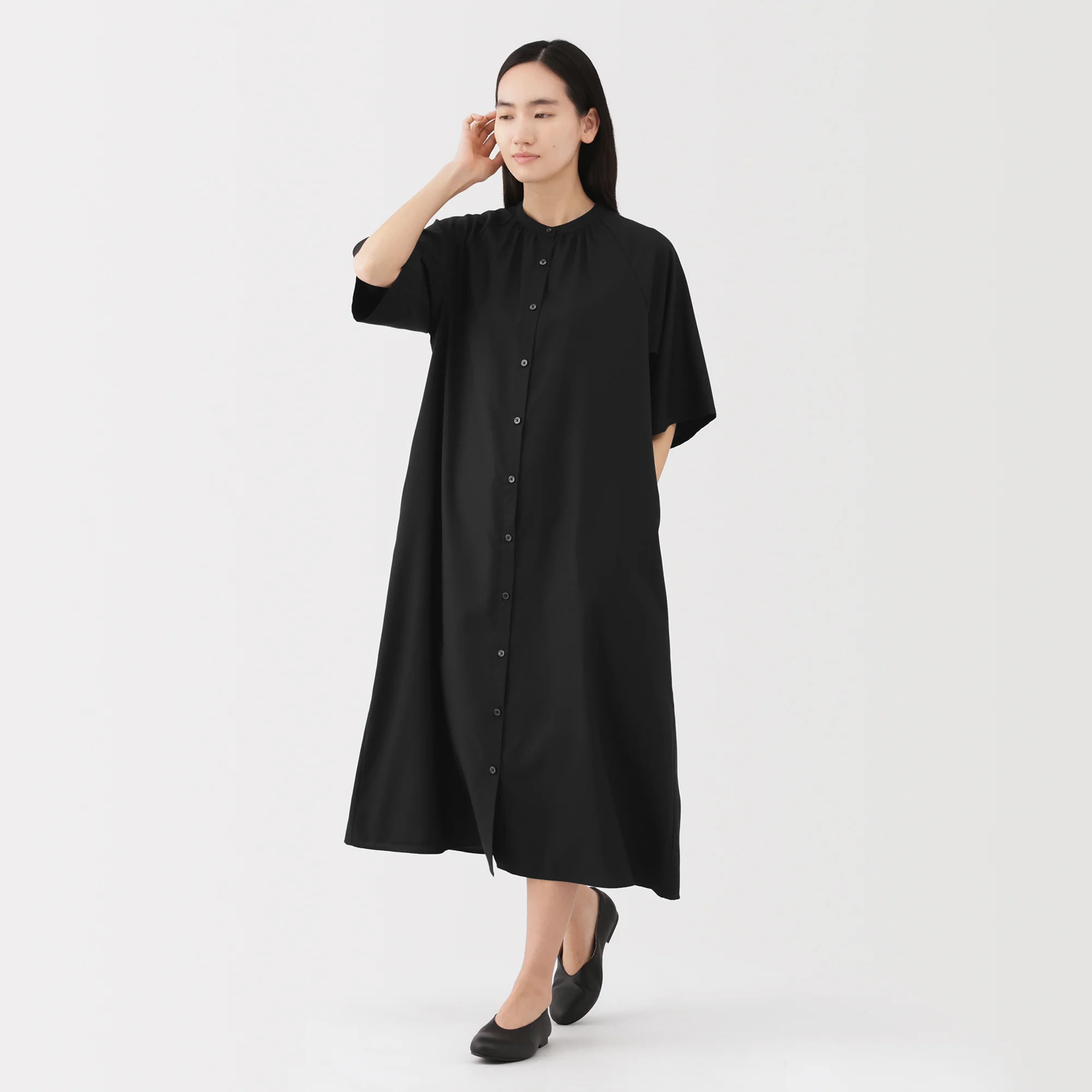 Lyocell Blend Half-Sleeve Dress - Image 3