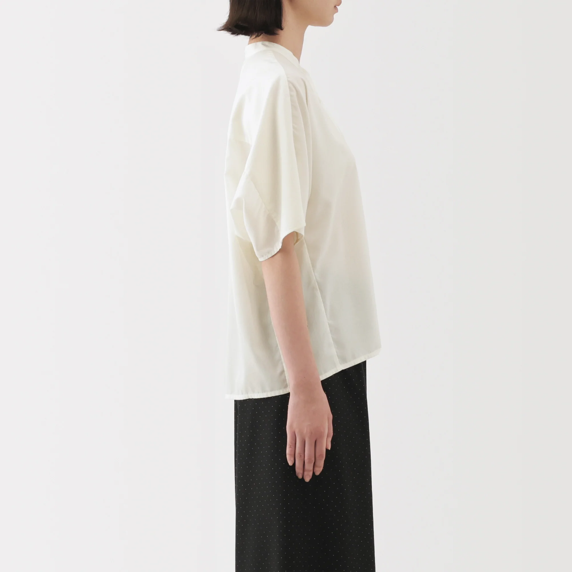 Lyocell Blend Half-Sleeve Blouse - Image 5